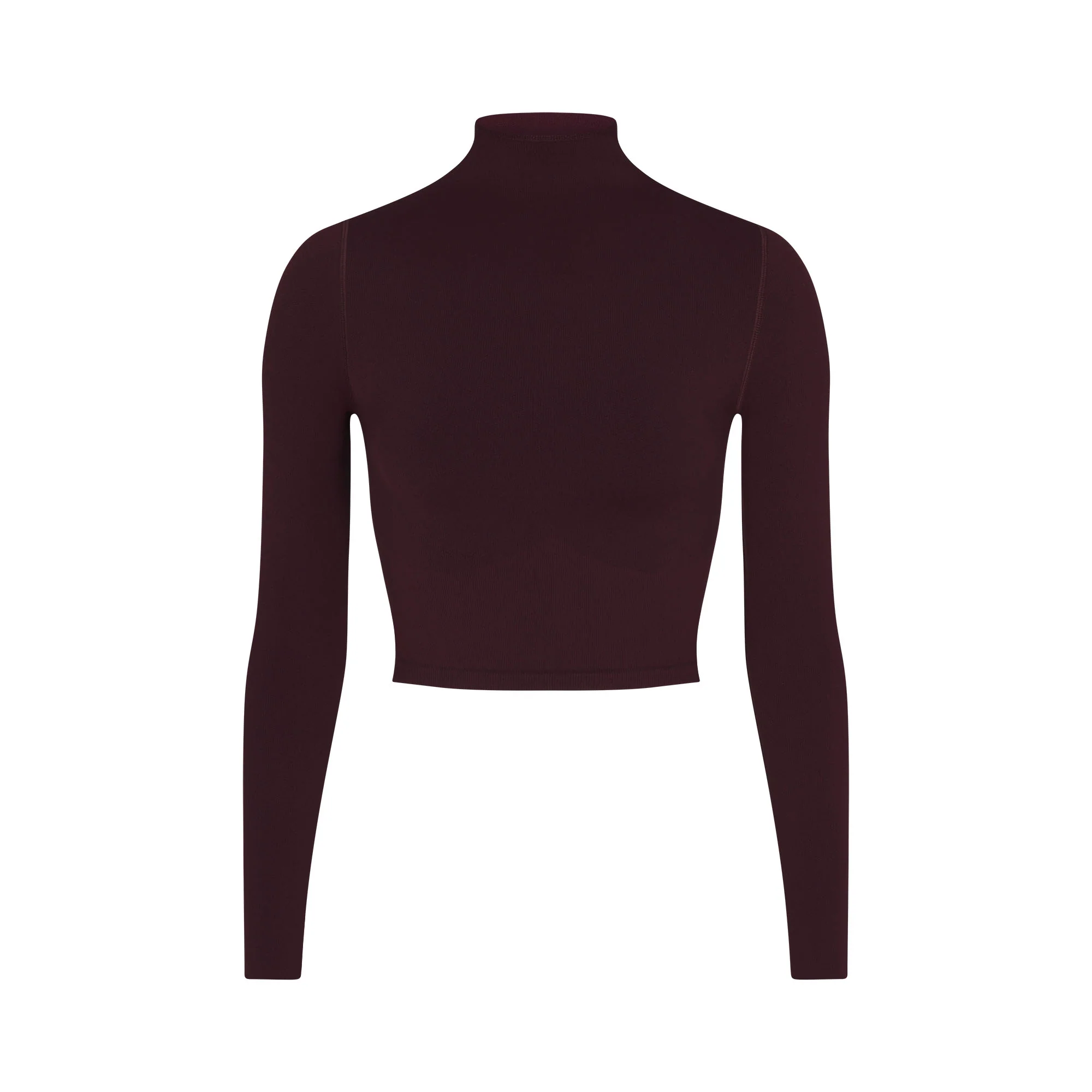 NikeSKIMS VINTAGE SEAMLESS MOCK NECK CROP TOP | CURRANT