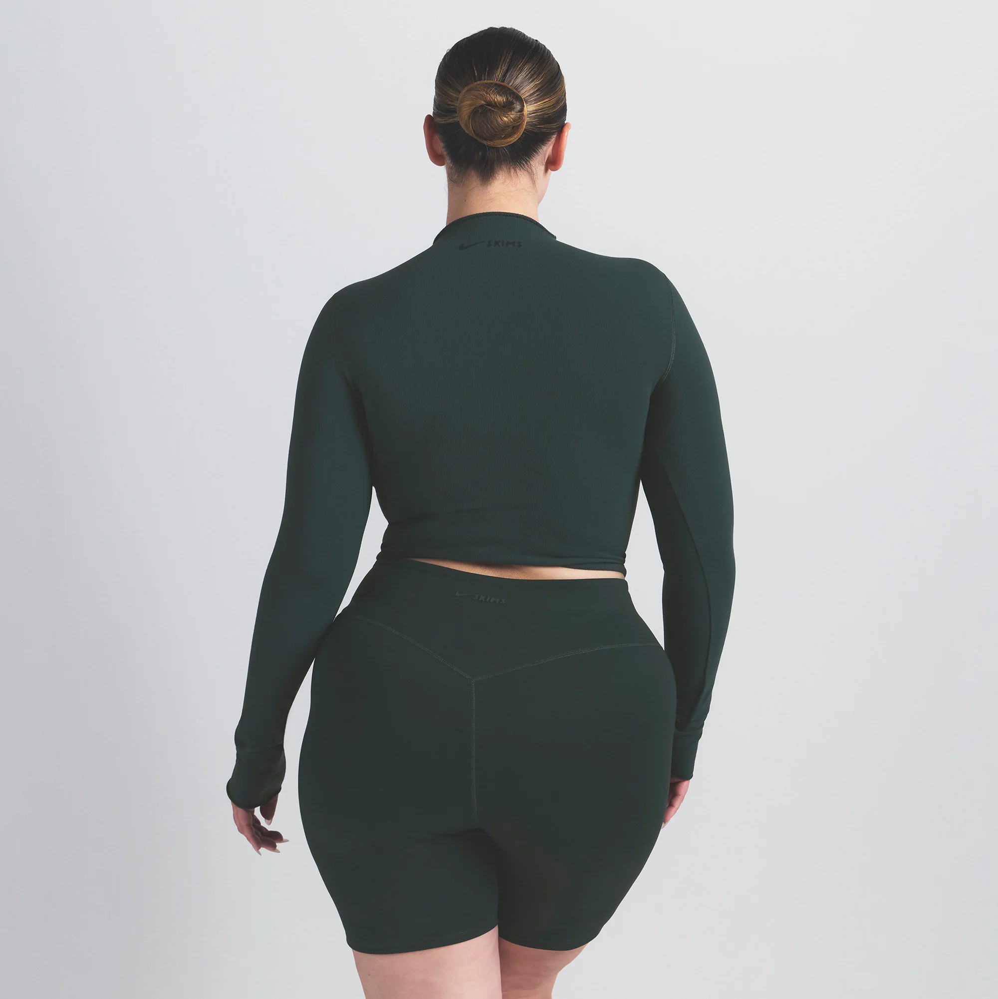 NikeSKIMS VINTAGE SEAMLESS MOCK NECK CROP TOP | DARK TEAL - Image 8