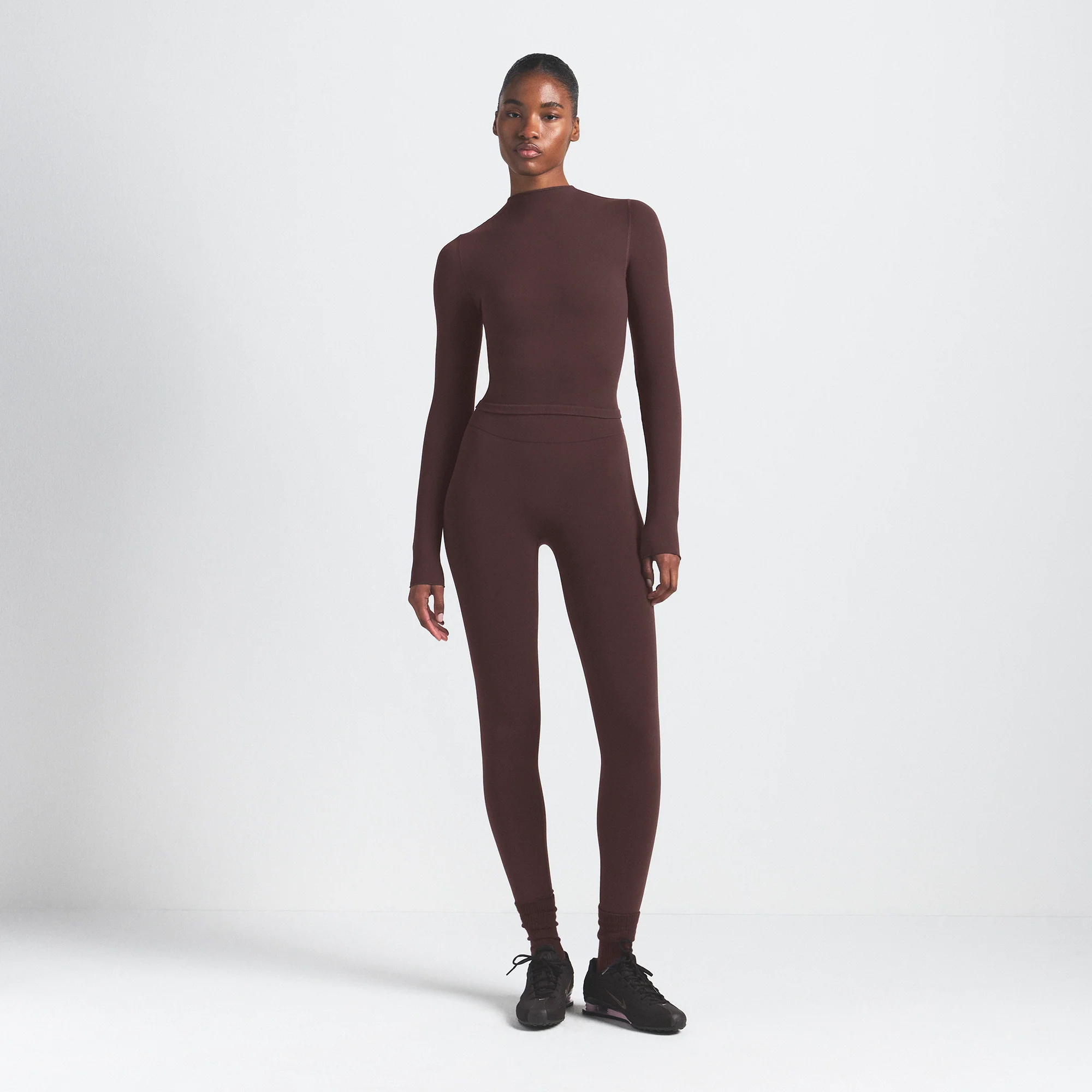 NikeSKIMS VINTAGE SEAMLESS MOCK NECK CROP TOP | PHOENIX - Image 8