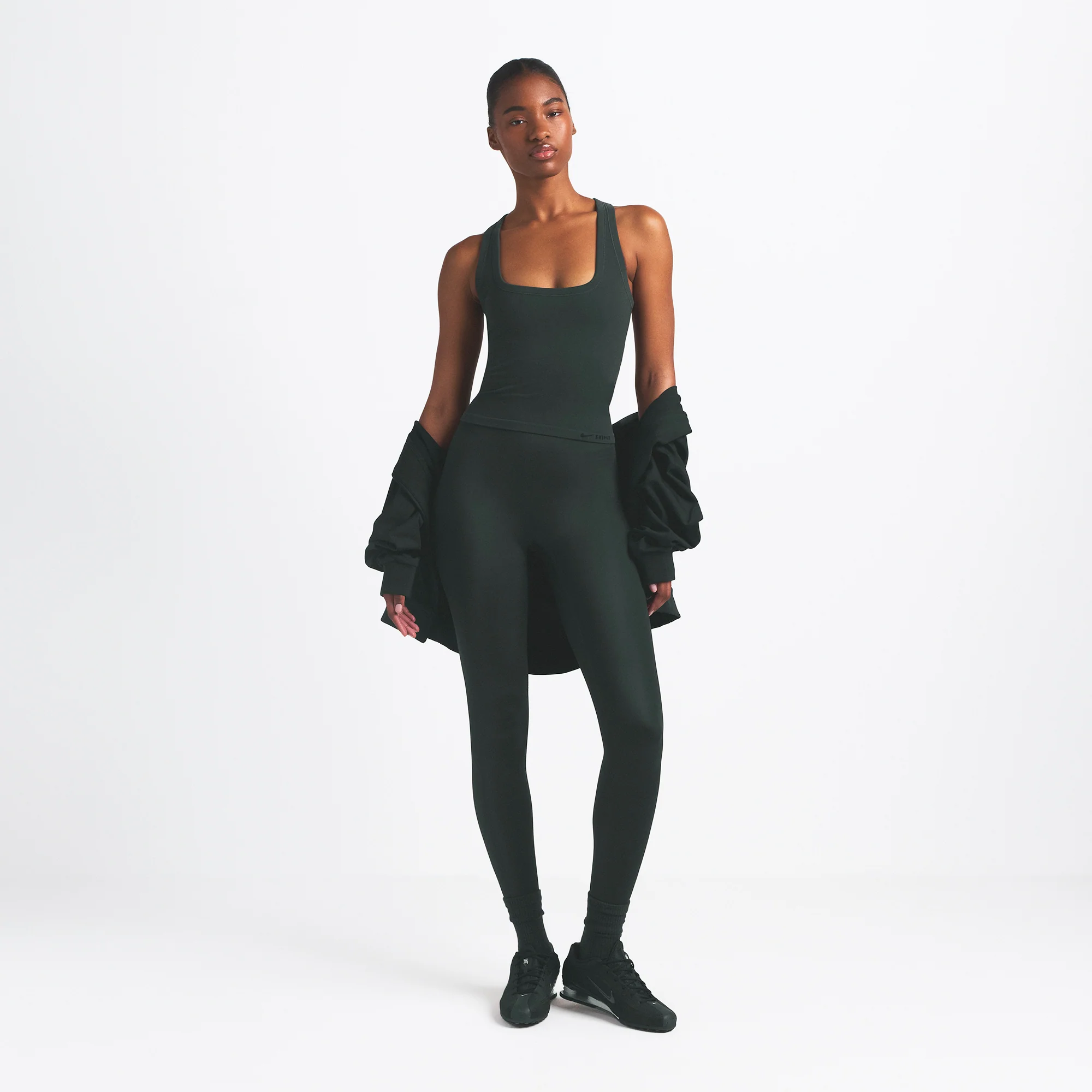 NikeSKIMS VINTAGE SEAMLESS RACER BACK TANK | DARK TEAL - Image 2