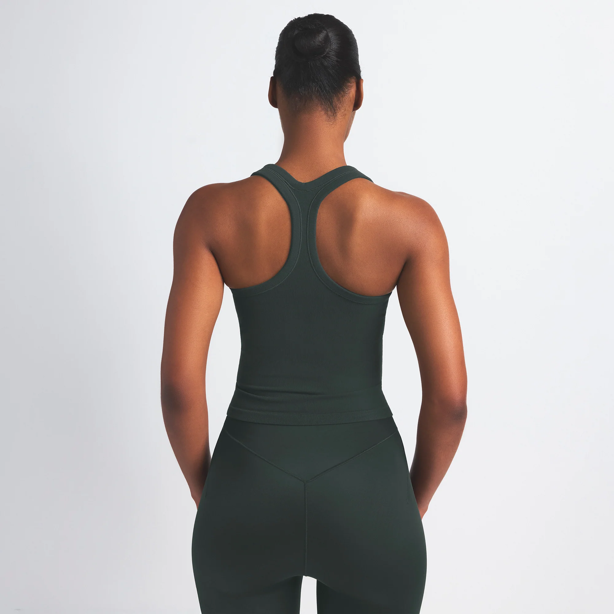 NikeSKIMS VINTAGE SEAMLESS RACER BACK TANK | DARK TEAL - Image 4