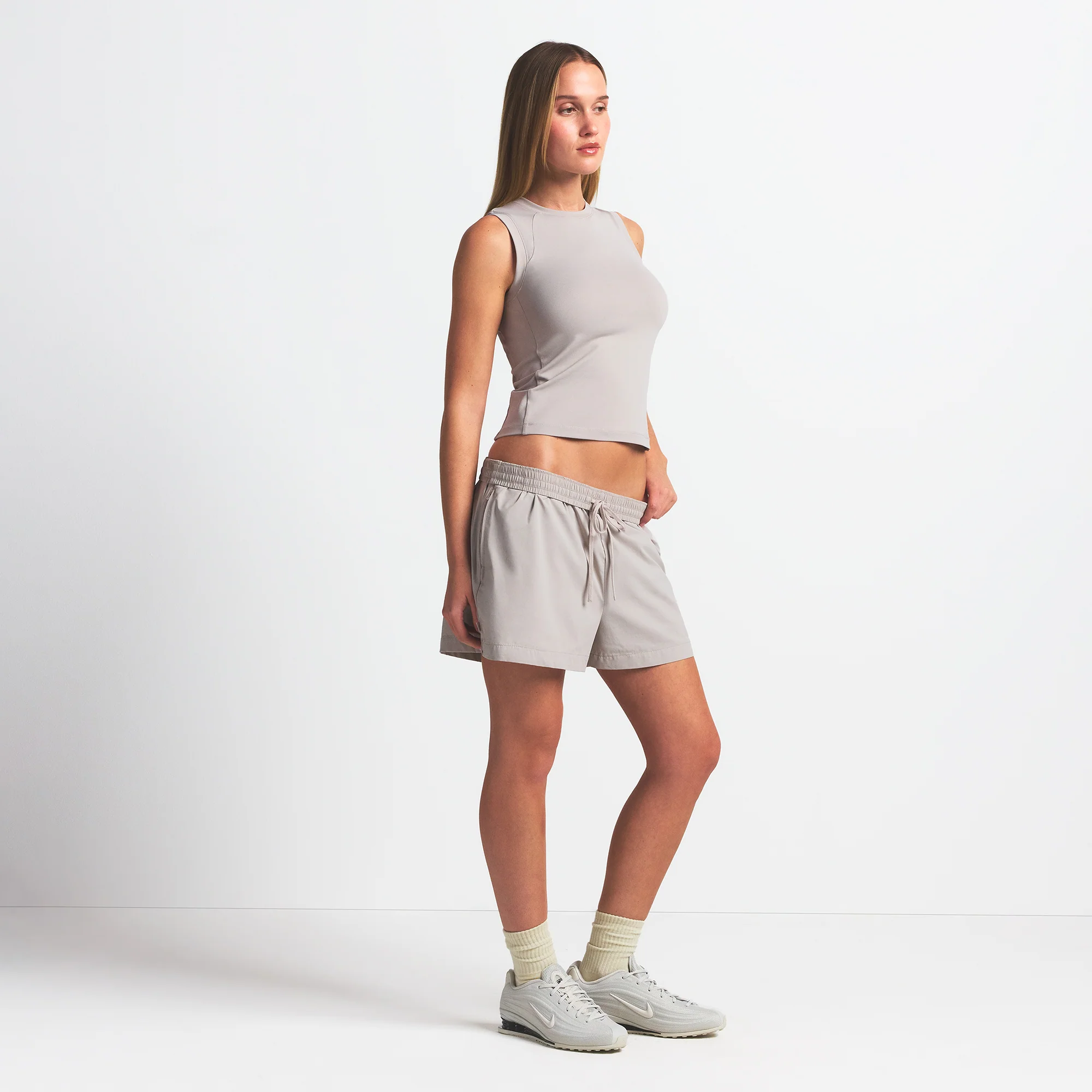 NikeSKIMS WOVEN NYLON 5" TRACK SHORT | STONE - Image 4