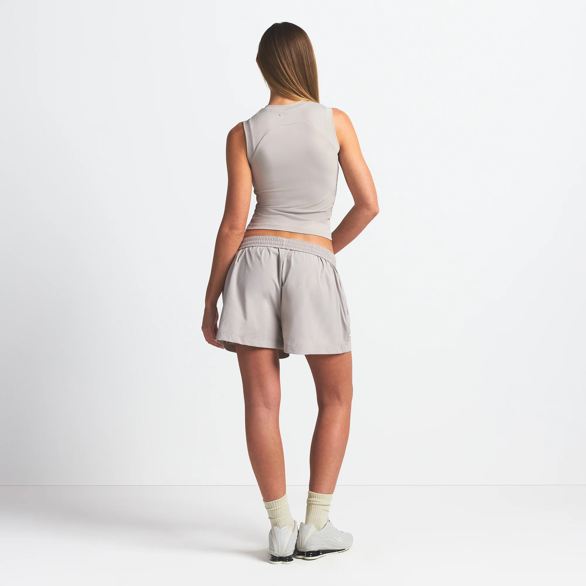 NikeSKIMS WOVEN NYLON 5" TRACK SHORT | STONE - Image 5
