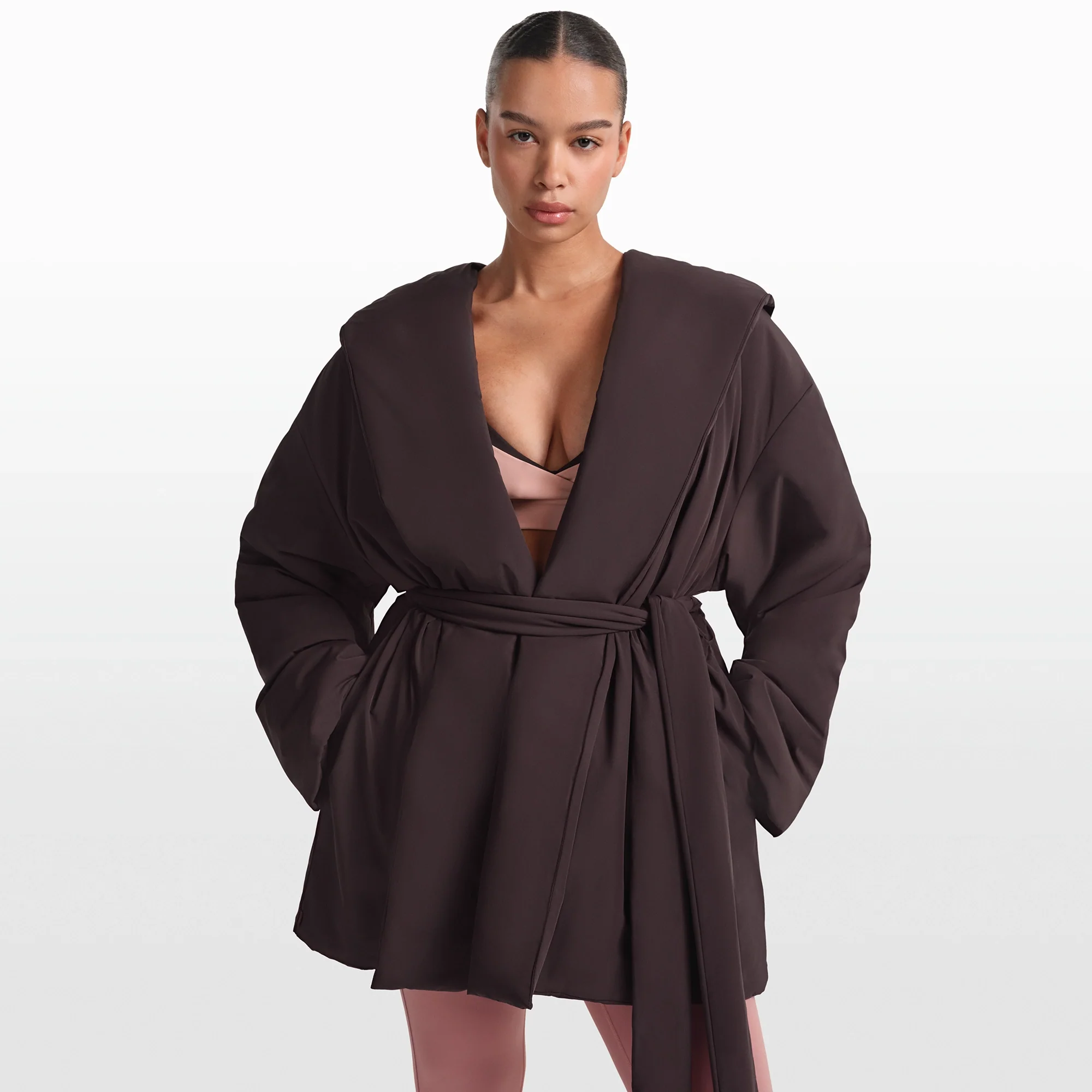 NikeSKIMS WOVEN NYLON WRAP COAT | PHOENIX - Image 3