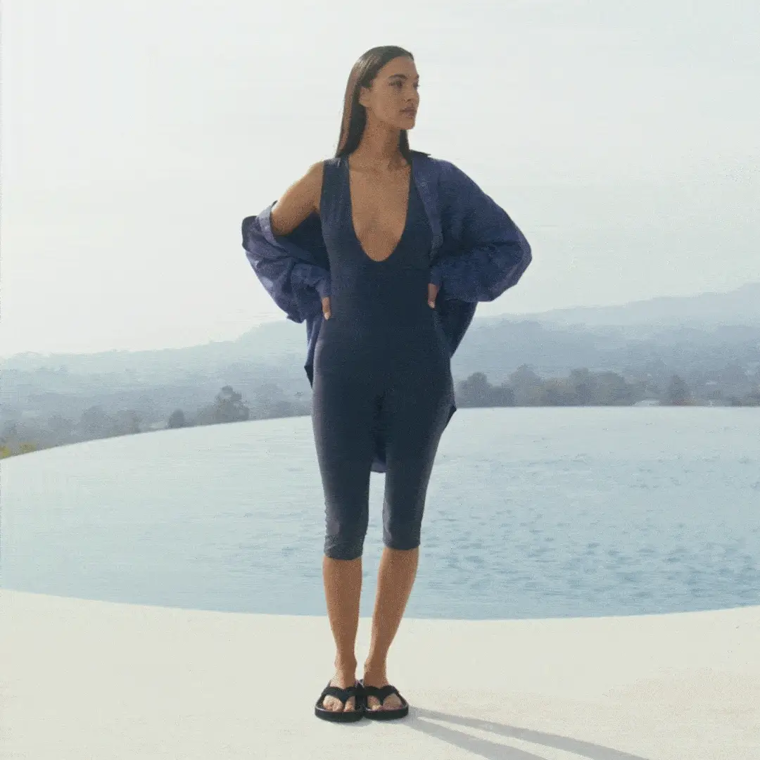 OUTDOOR DEEP PLUNGE ONESIE | WASHED ONYX - Image 6