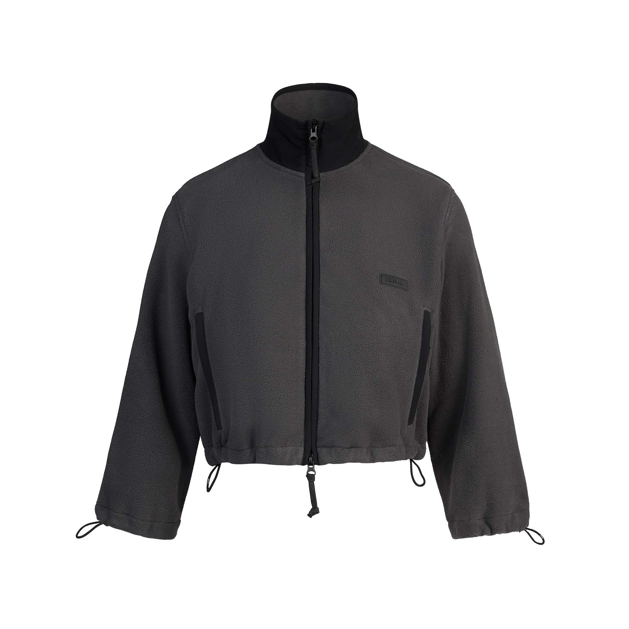 OUTDOOR FLEECE CROPPED 3/4 SLEEVE JACKET | ASH