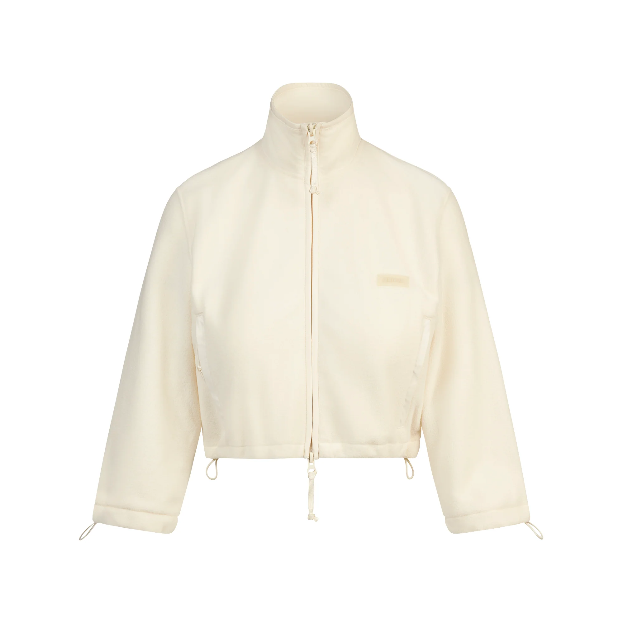 OUTDOOR FLEECE CROPPED 3/4 SLEEVE JACKET | ECRU