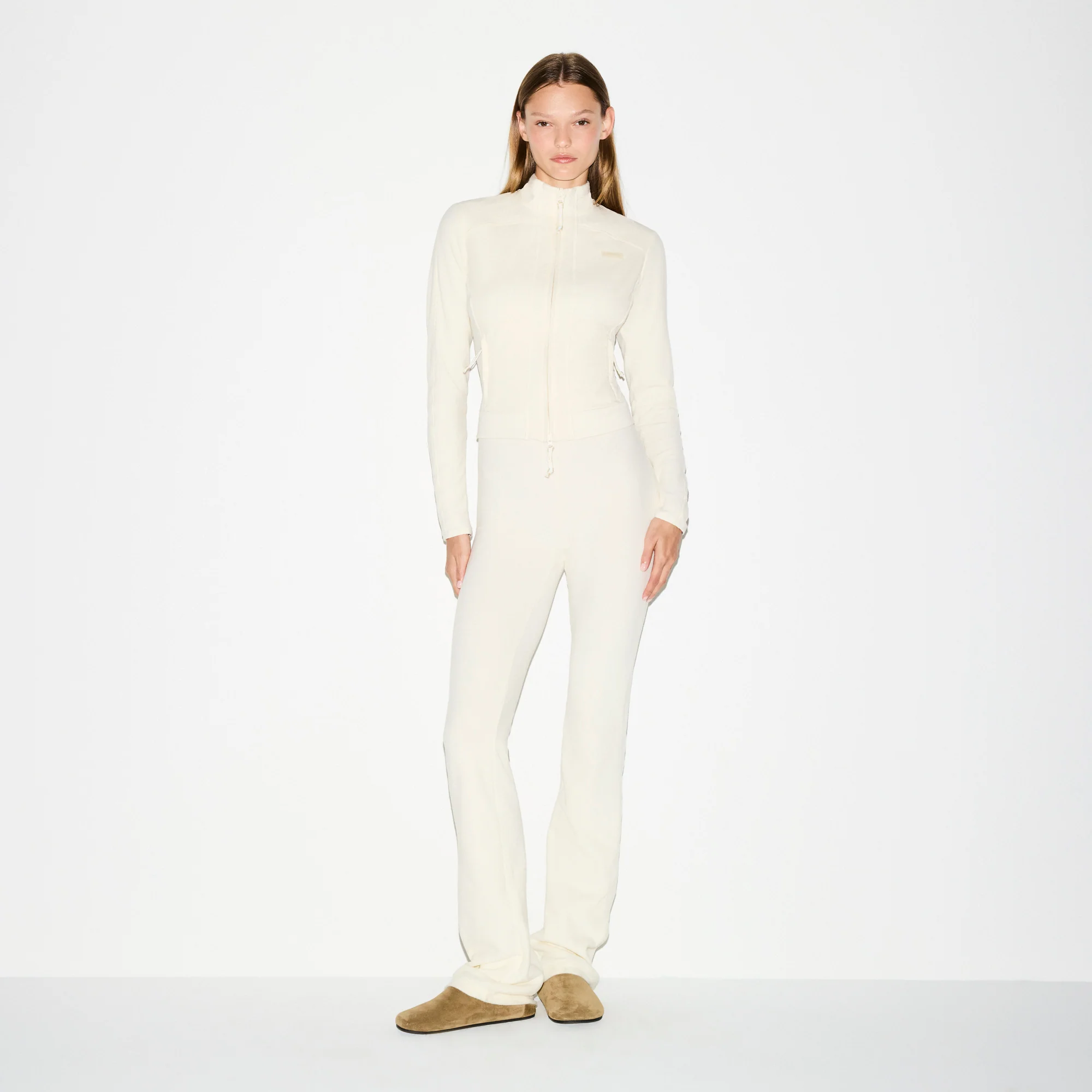 OUTDOOR FLEECE FITTED JACKET | ECRU - Image 3