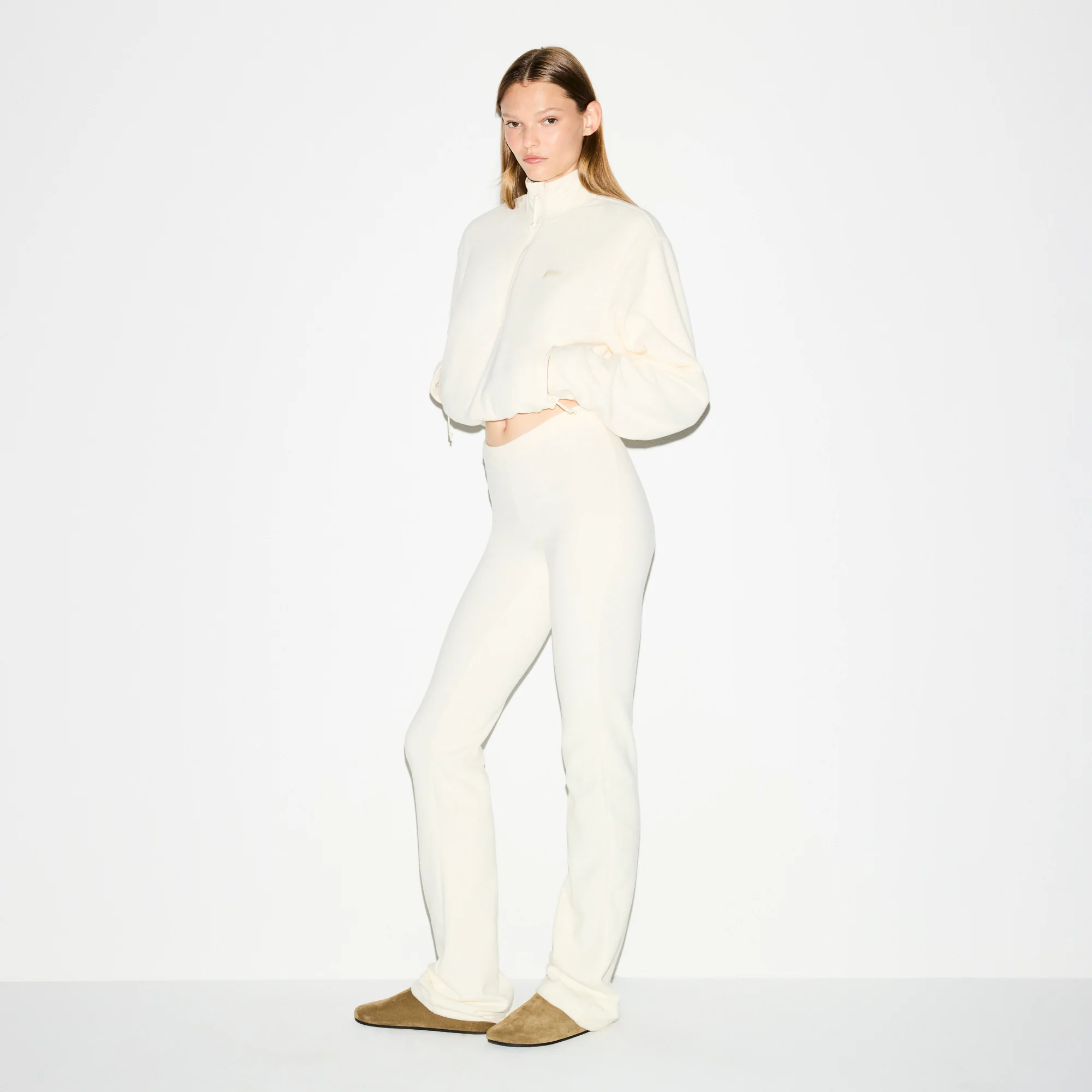 OUTDOOR FLEECE HALF ZIP PULLOVER | ECRU - Image 5