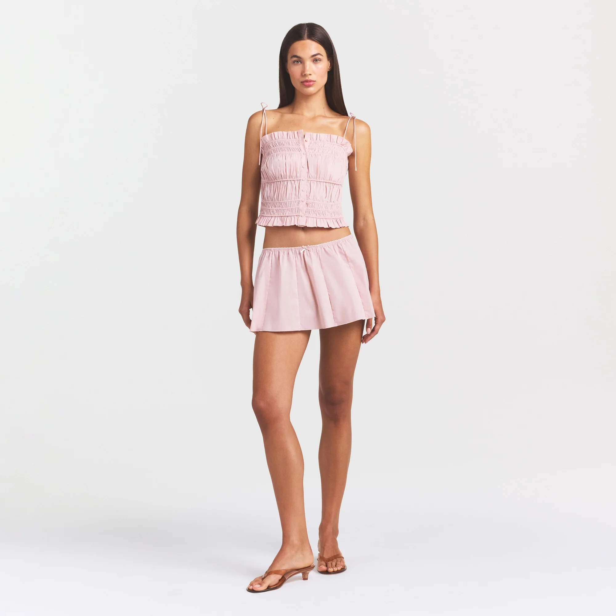 POPLIN APPAREL MINI SKIRT | DUSTY PINK - Image 2