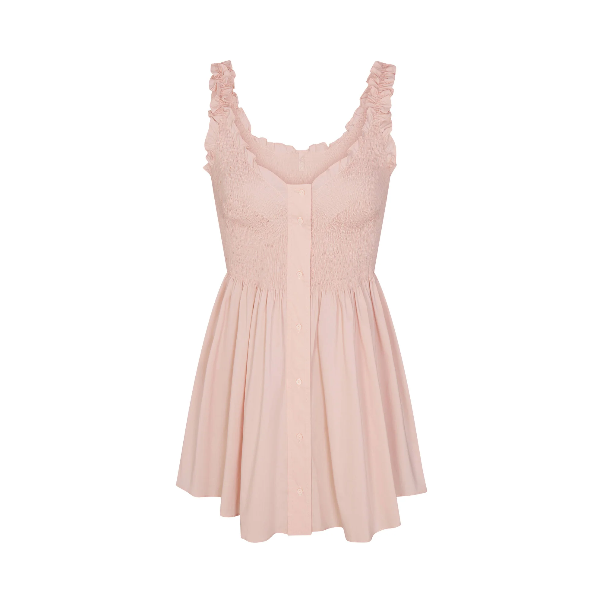 POPLIN APPAREL MINI SMOCKED DRESS | DUSTY PINK