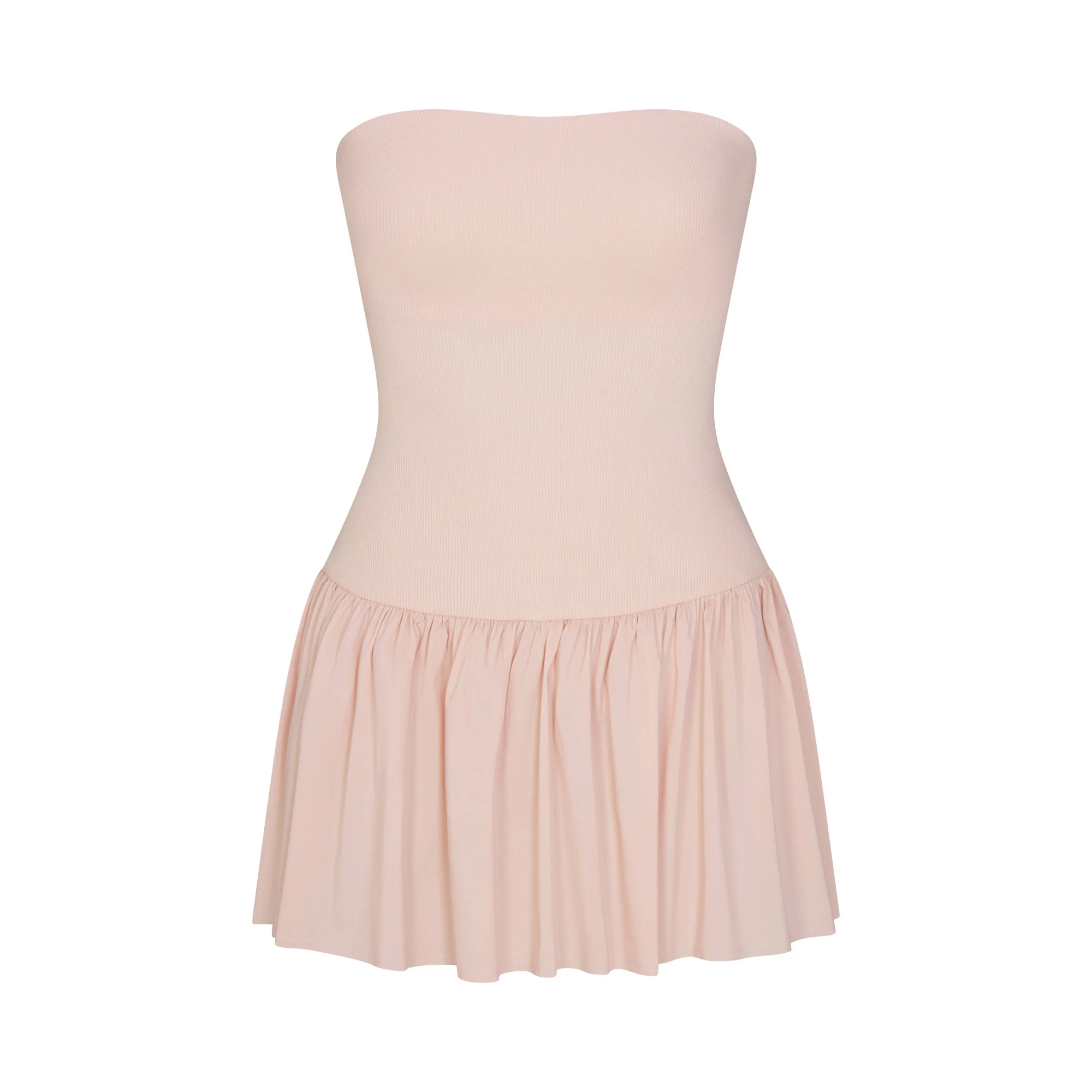 POPLIN APPAREL MINI TUBE DRESS | DUSTY PINK