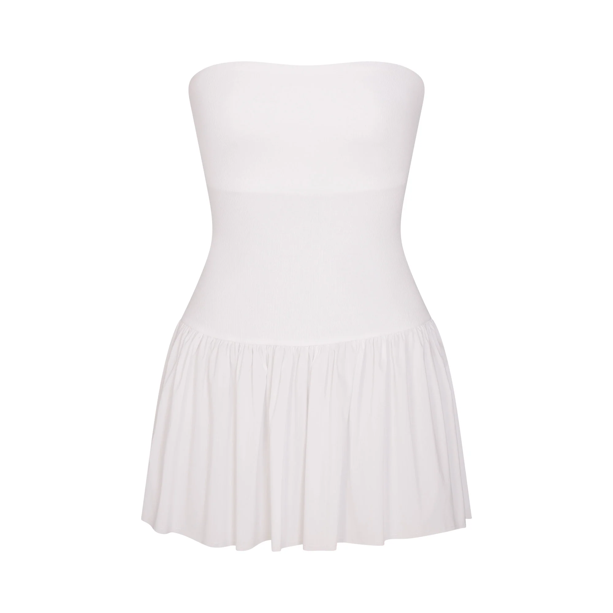POPLIN APPAREL MINI TUBE DRESS | SNOW