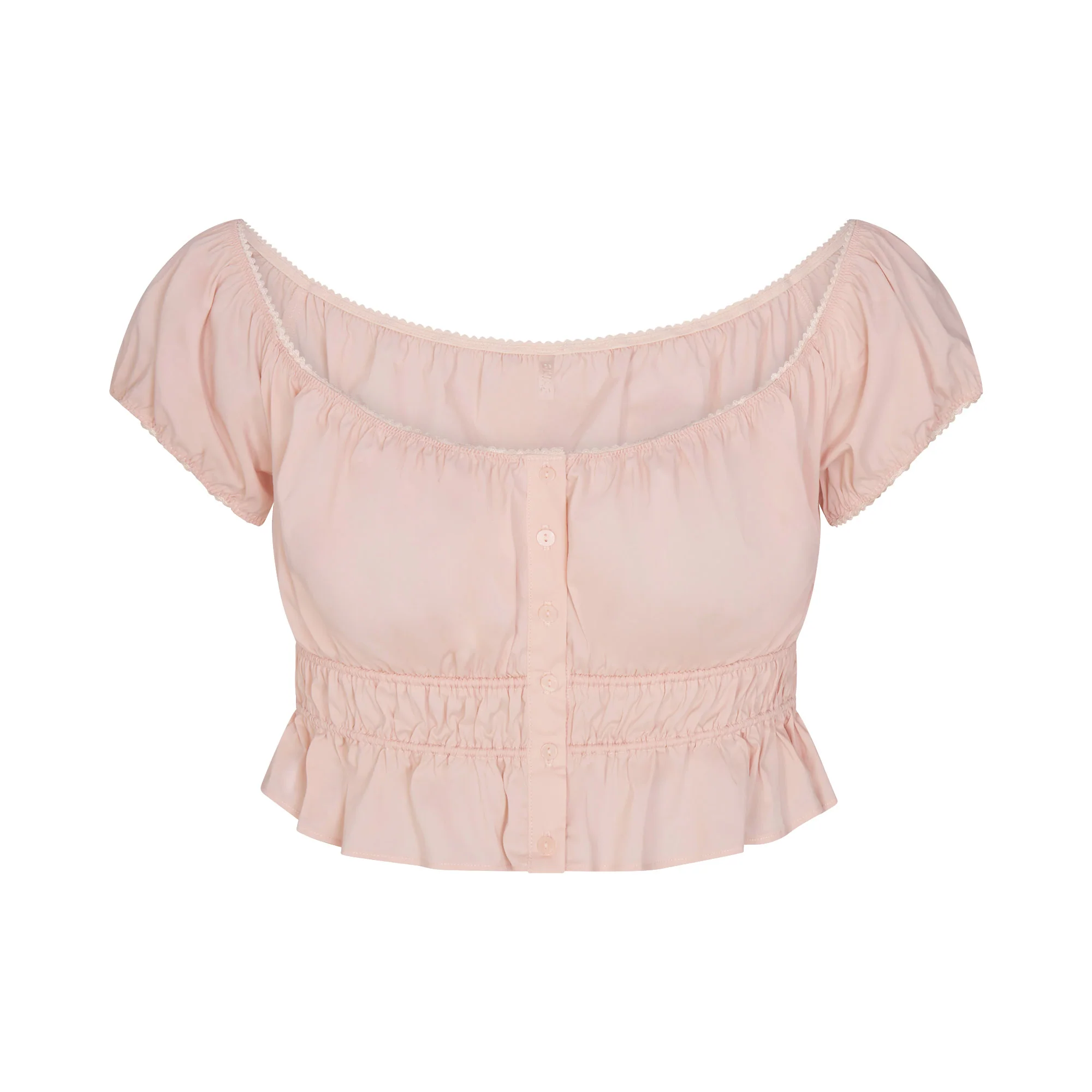 POPLIN APPAREL OFF THE SHOULDER TOP | DUSTY PINK