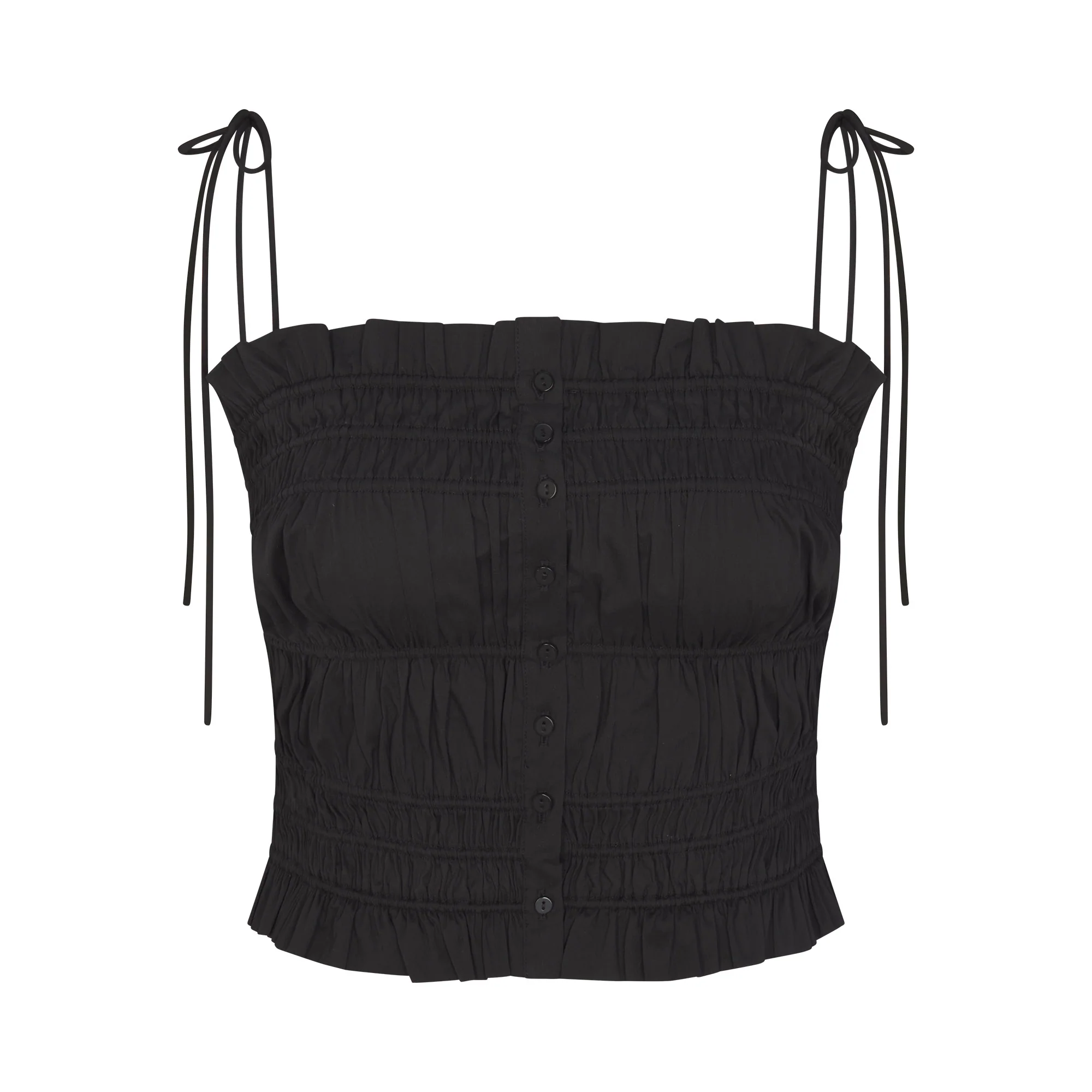 POPLIN APPAREL RUFFLE CAMI | ONYX