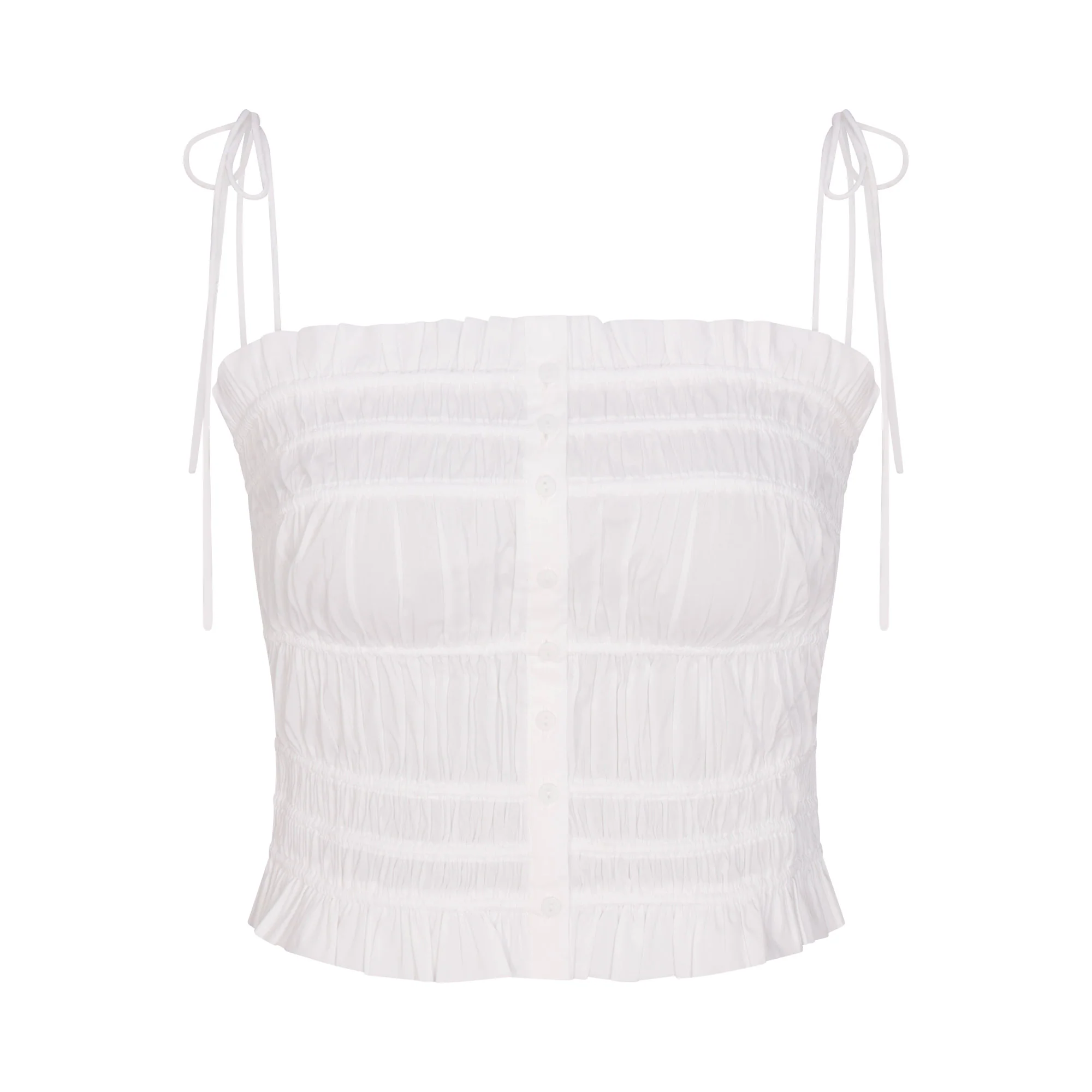 POPLIN APPAREL RUFFLE CAMI | SNOW