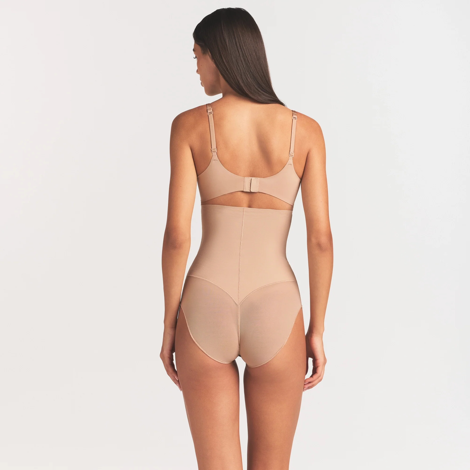 POWER MESH SHAPEWEAR CORE SCULPT HIGH-WAISTED BRIEF | CLAY - Image 4