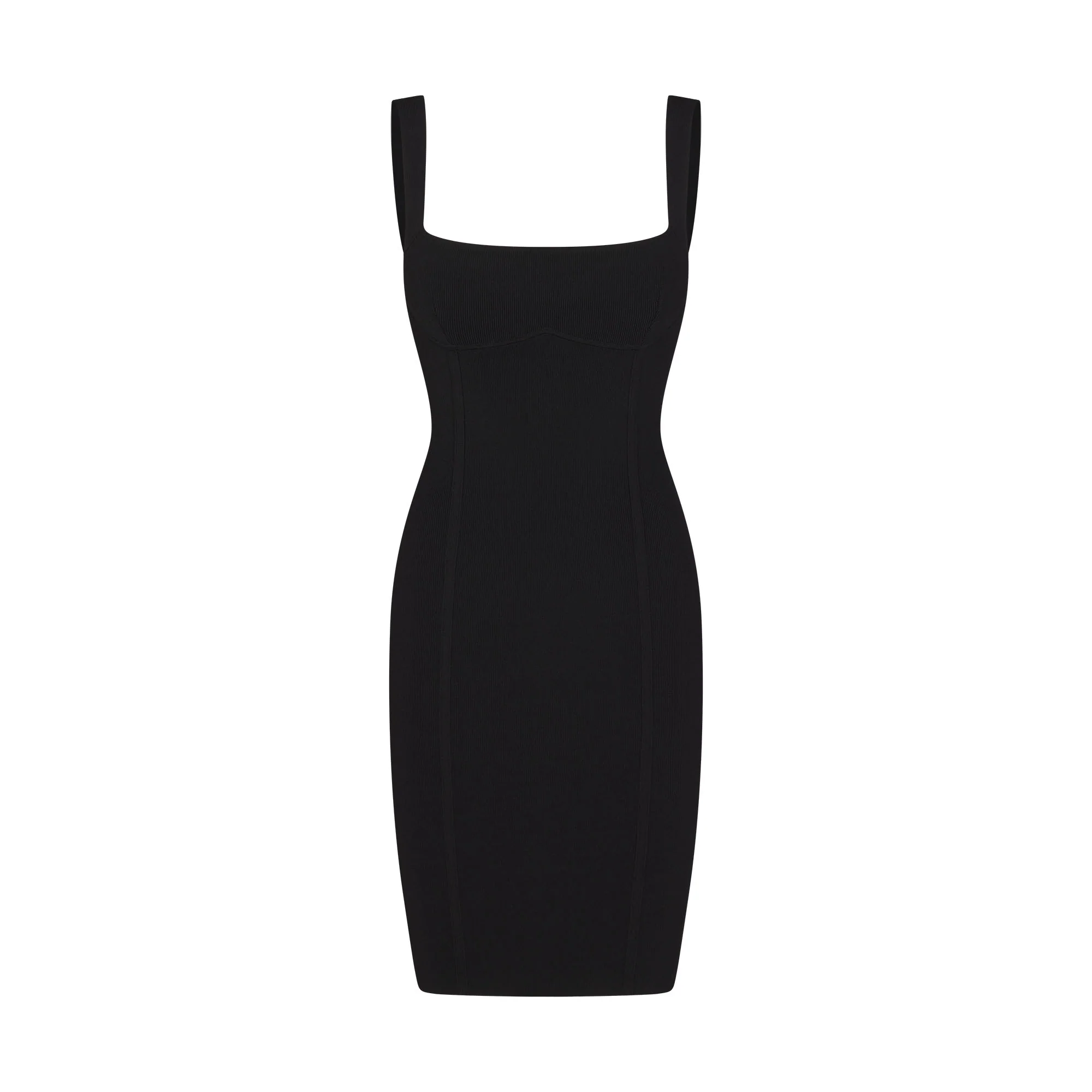 REFINED KNIT MIDI DRESS | OBSIDIAN