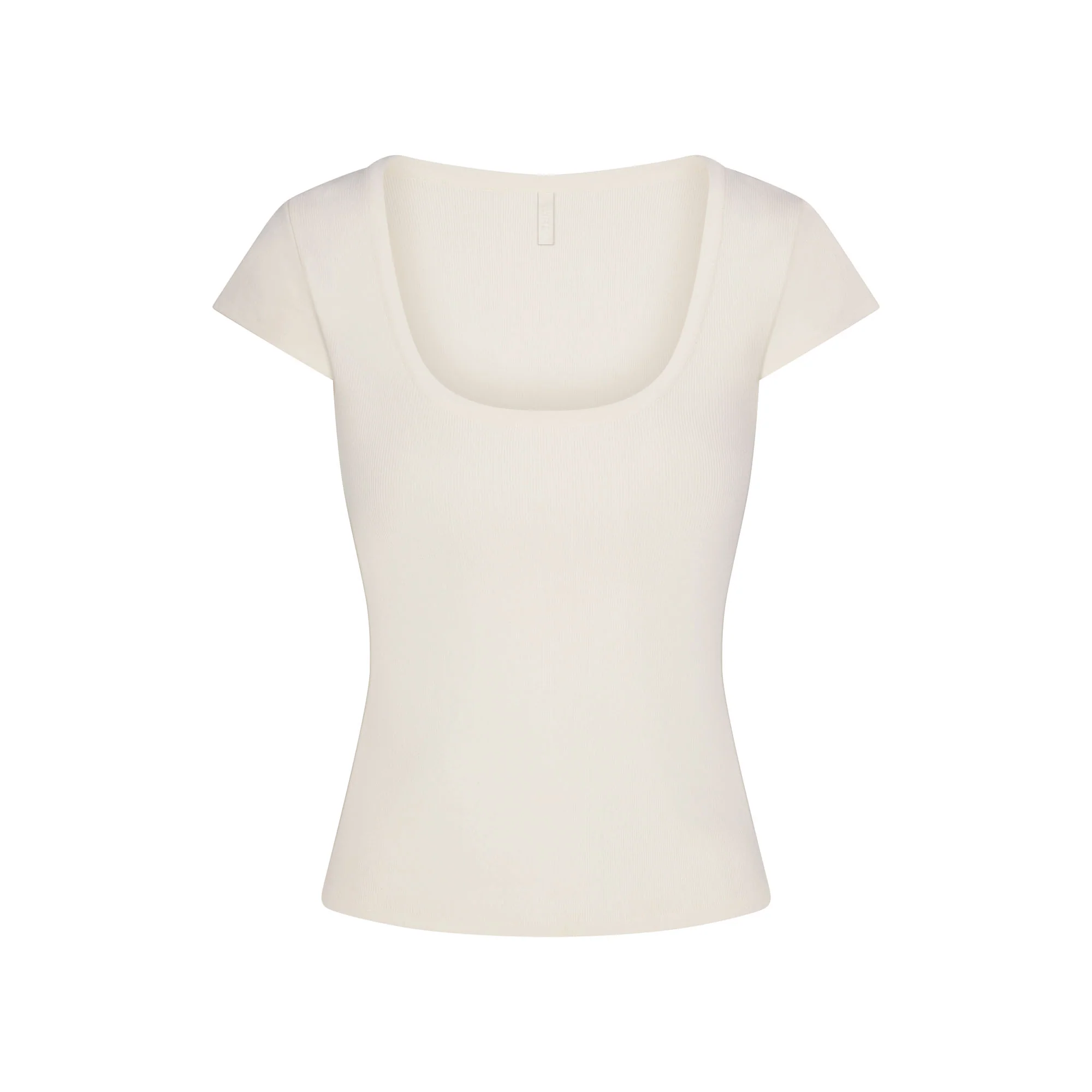 REFINED KNIT SCOOP NECK TOP | EGRET