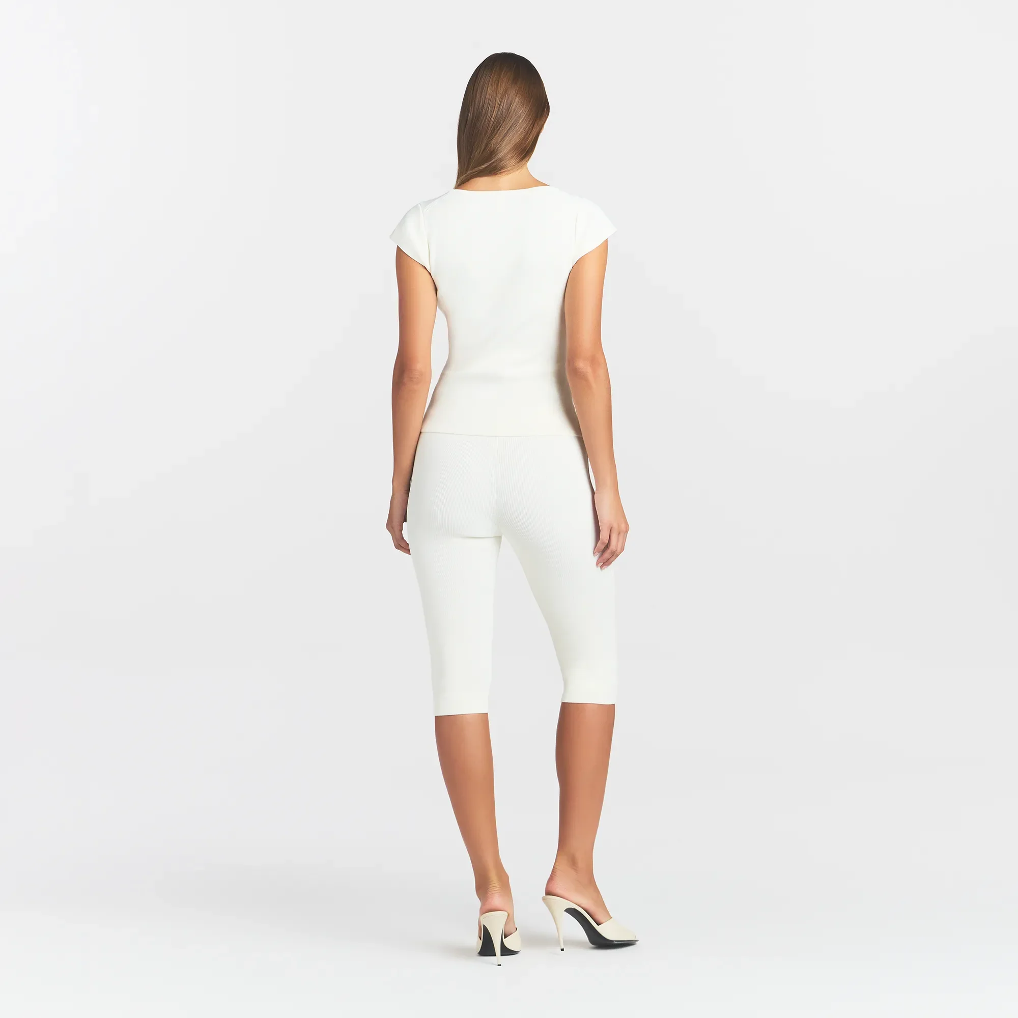 REFINED KNIT SCOOP NECK TOP | EGRET - Image 4