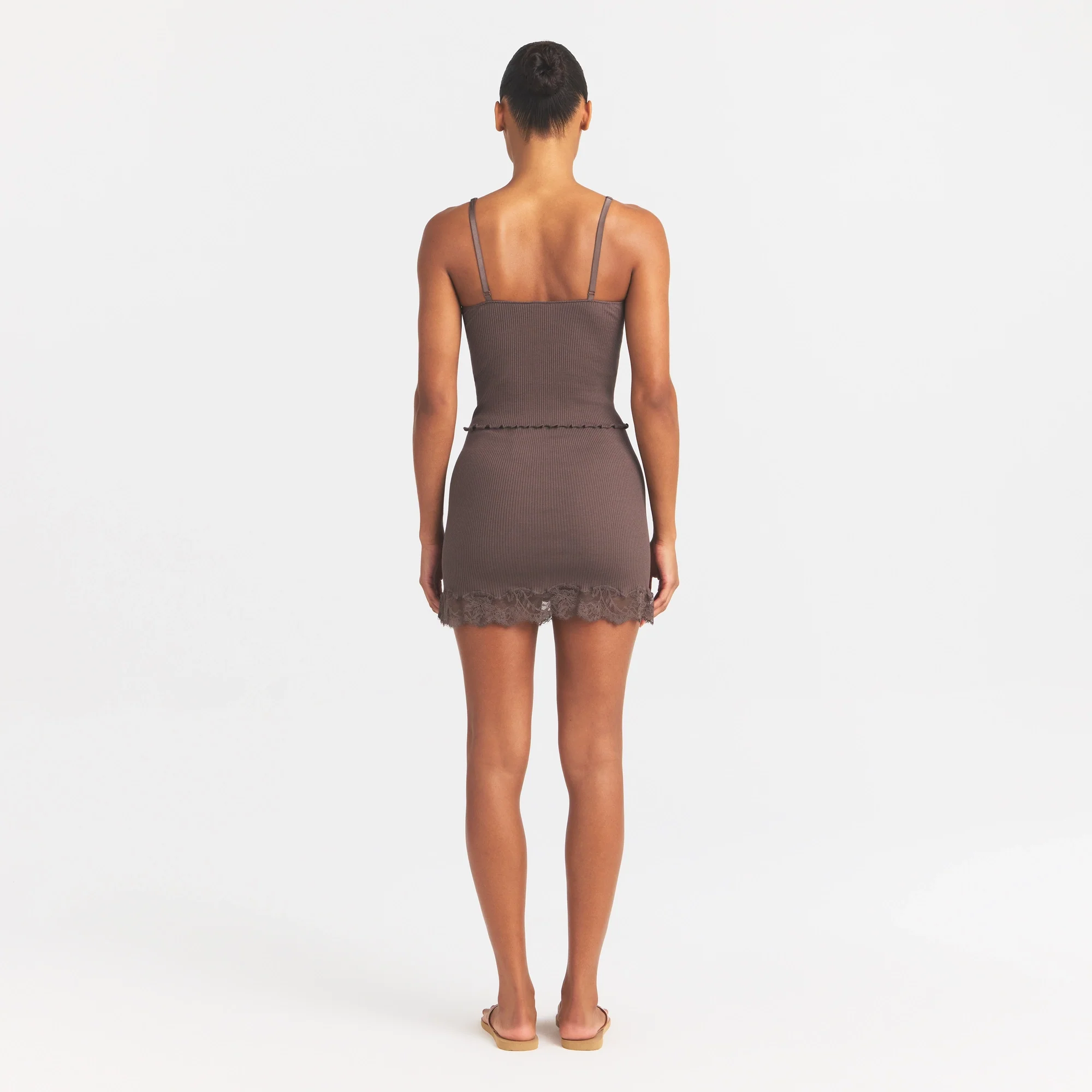 RIB KNIT LACE MINI SKIRT | AMETHYST - Image 5