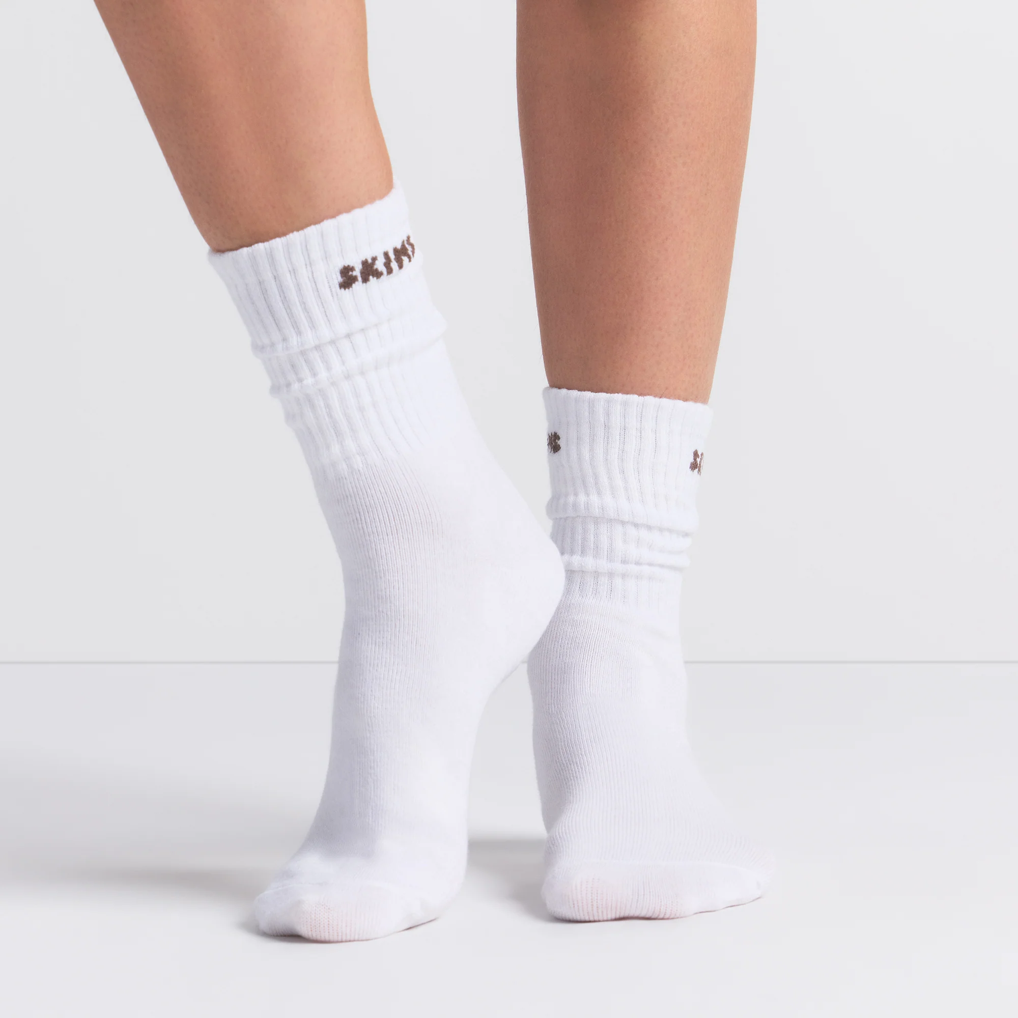 RIBBED CREW LOGO SOCK 3-PACK | SNOW