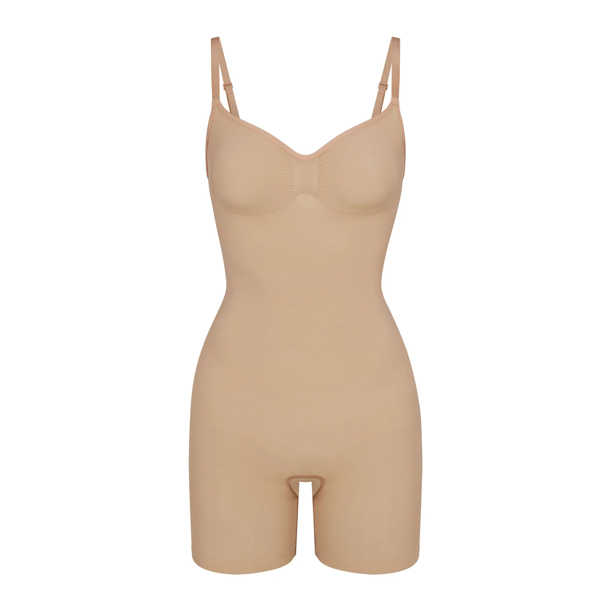 SEAMLESS SCULPT MID THIGH BODYSUIT | CLAY