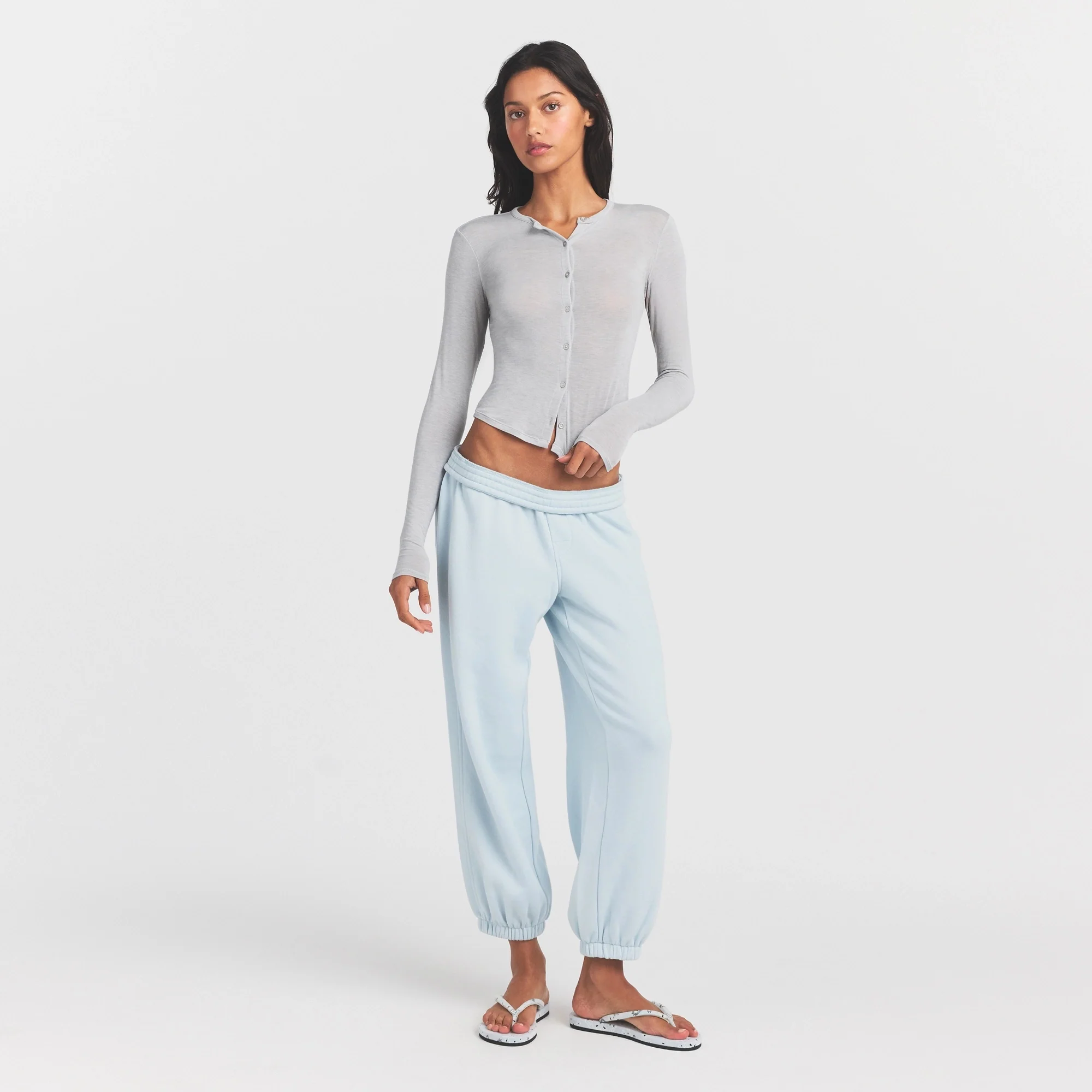 SHEER MODAL CARDIGAN | HEATHER GREY - Image 2
