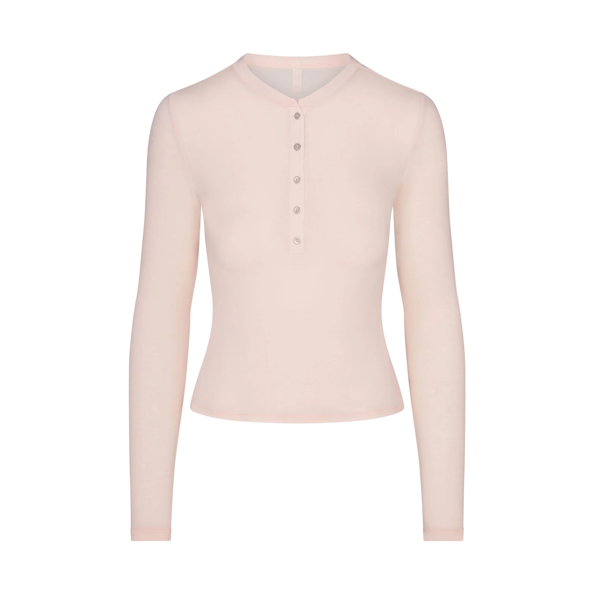 SHEER MODAL CREWNECK HENLEY | PRIMROSE
