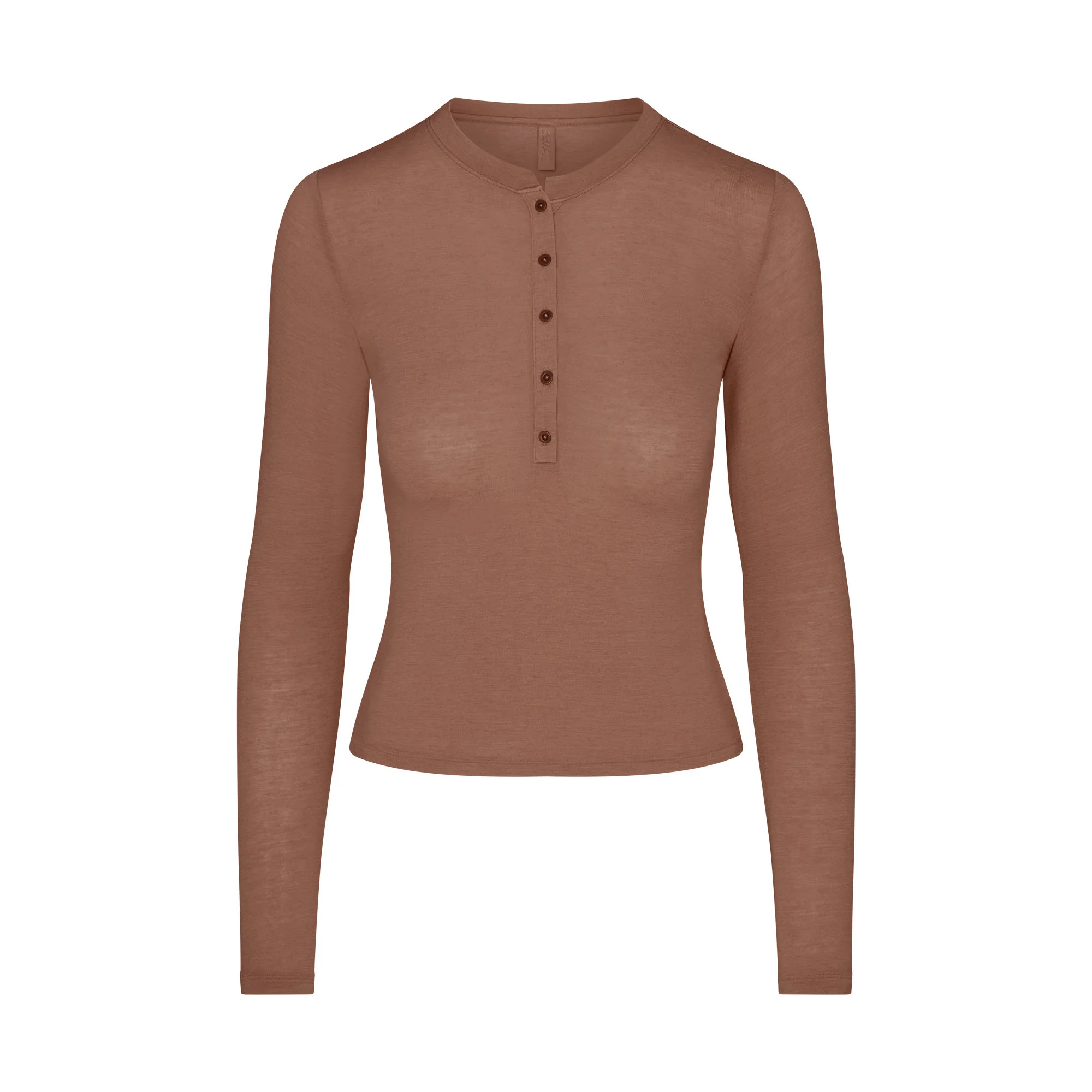 SHEER MODAL CREWNECK HENLEY | SIENNA