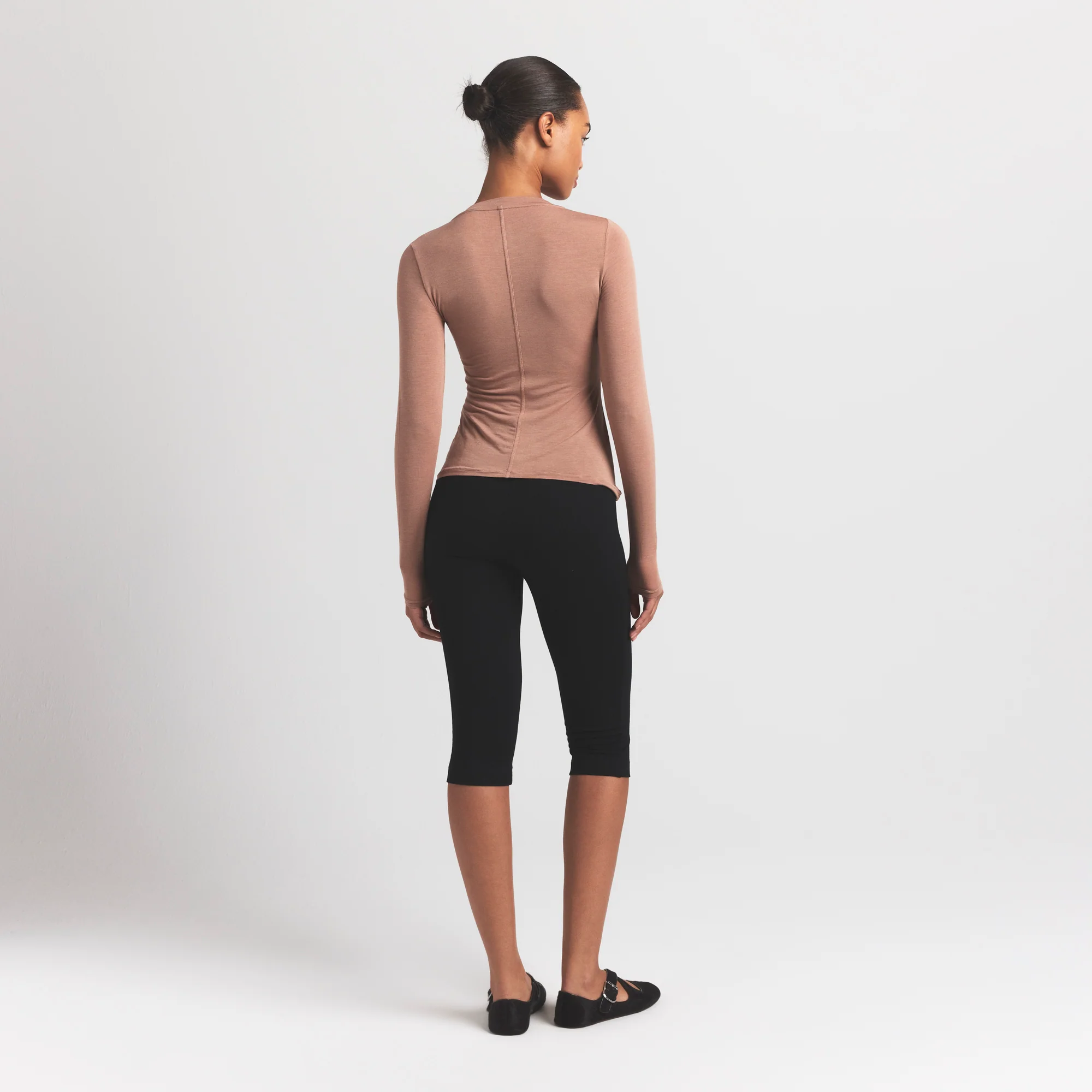SHEER MODAL CREWNECK HENLEY | SIENNA - Image 4