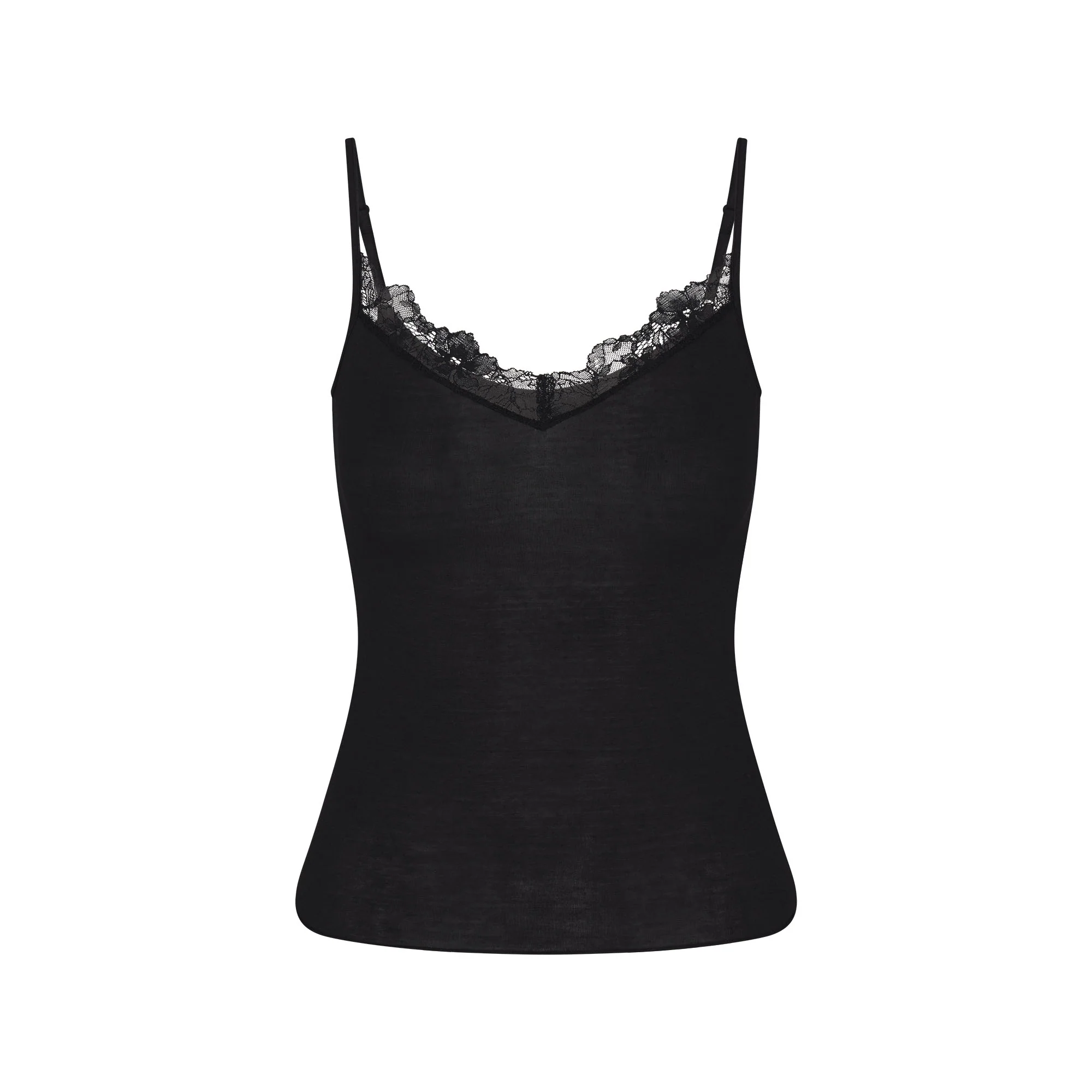 SHEER MODAL LACE CAMI | ONYX