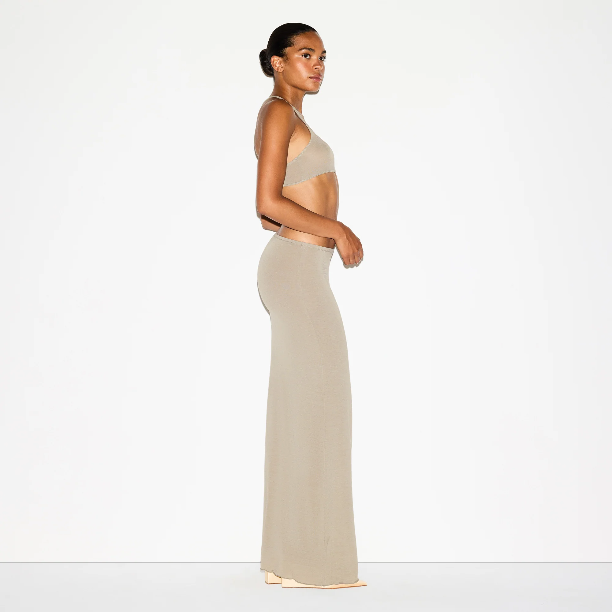 SHEER MODAL LONG SKIRT | DUNE - Image 3