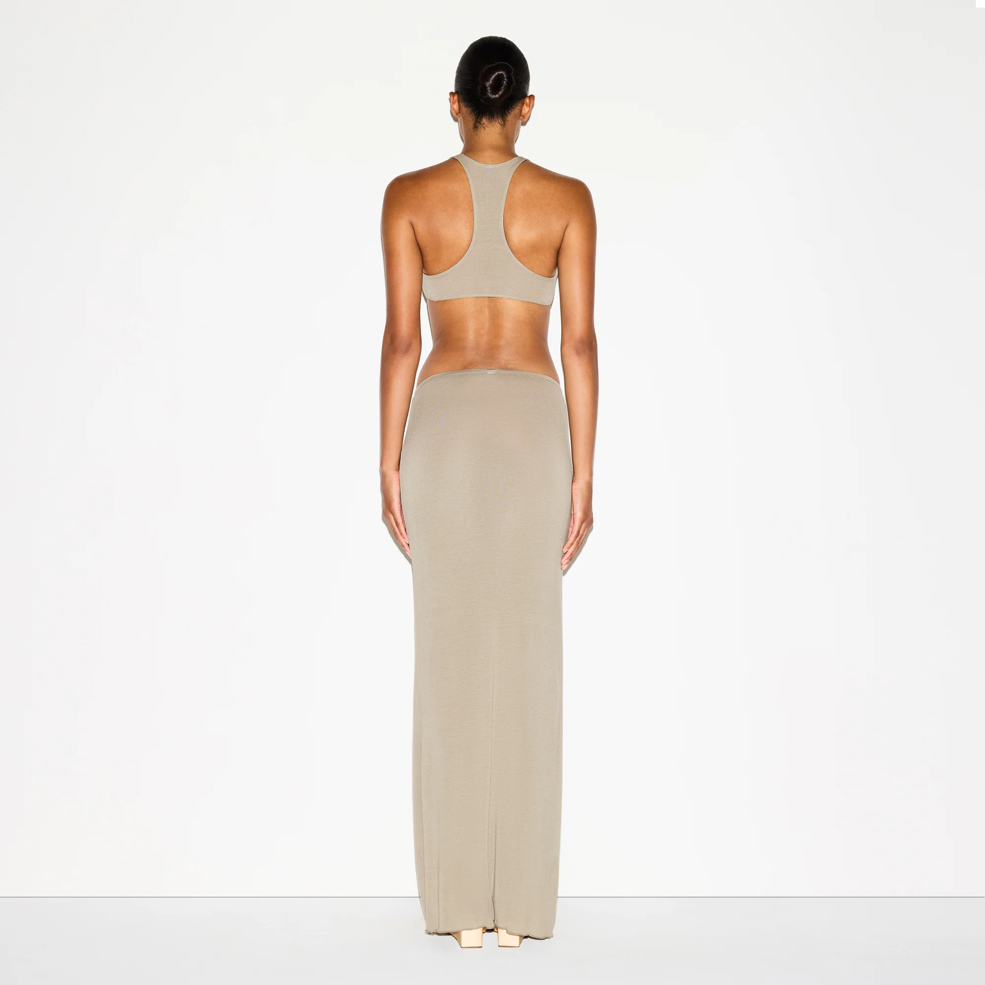 SHEER MODAL LONG SKIRT | DUNE - Image 5