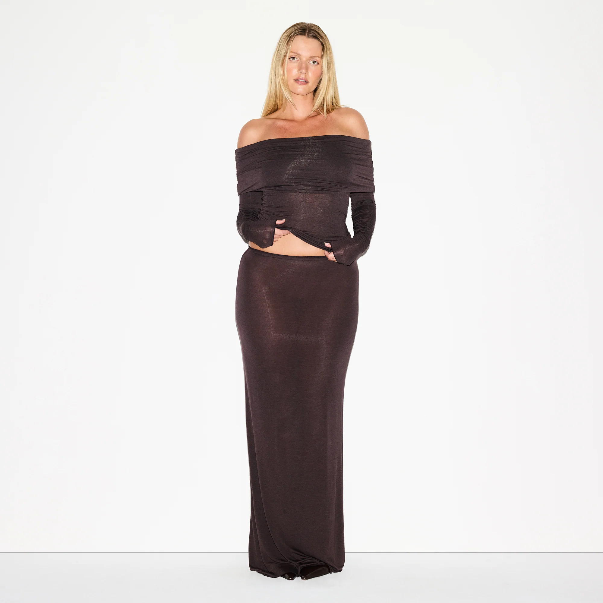 SHEER MODAL LONG SKIRT | PHOENIX - Image 3
