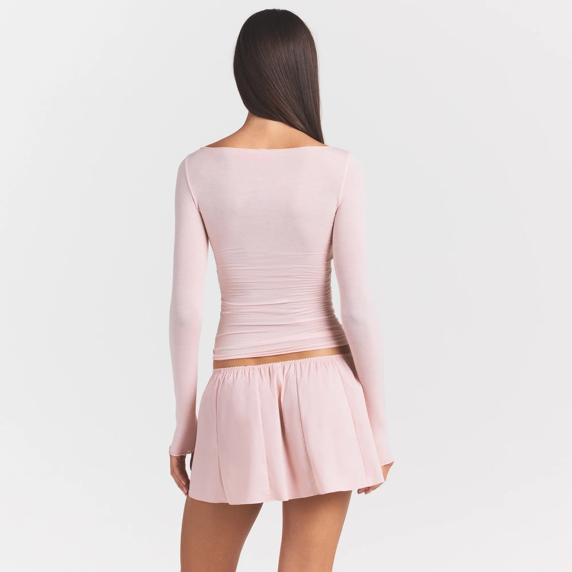 SHEER MODAL LONG SLEEVE BOATNECK TOP | PRIMROSE - Image 4