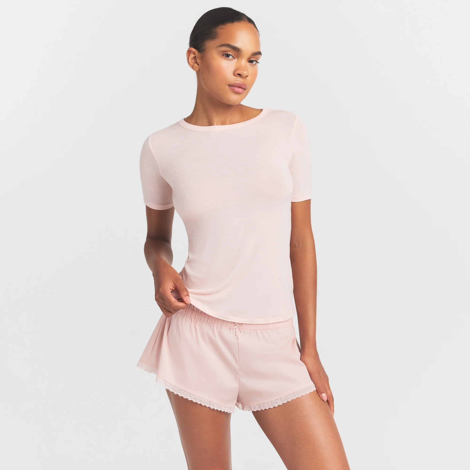 SHEER MODAL LONG T-SHIRT | PRIMROSE - Image 3