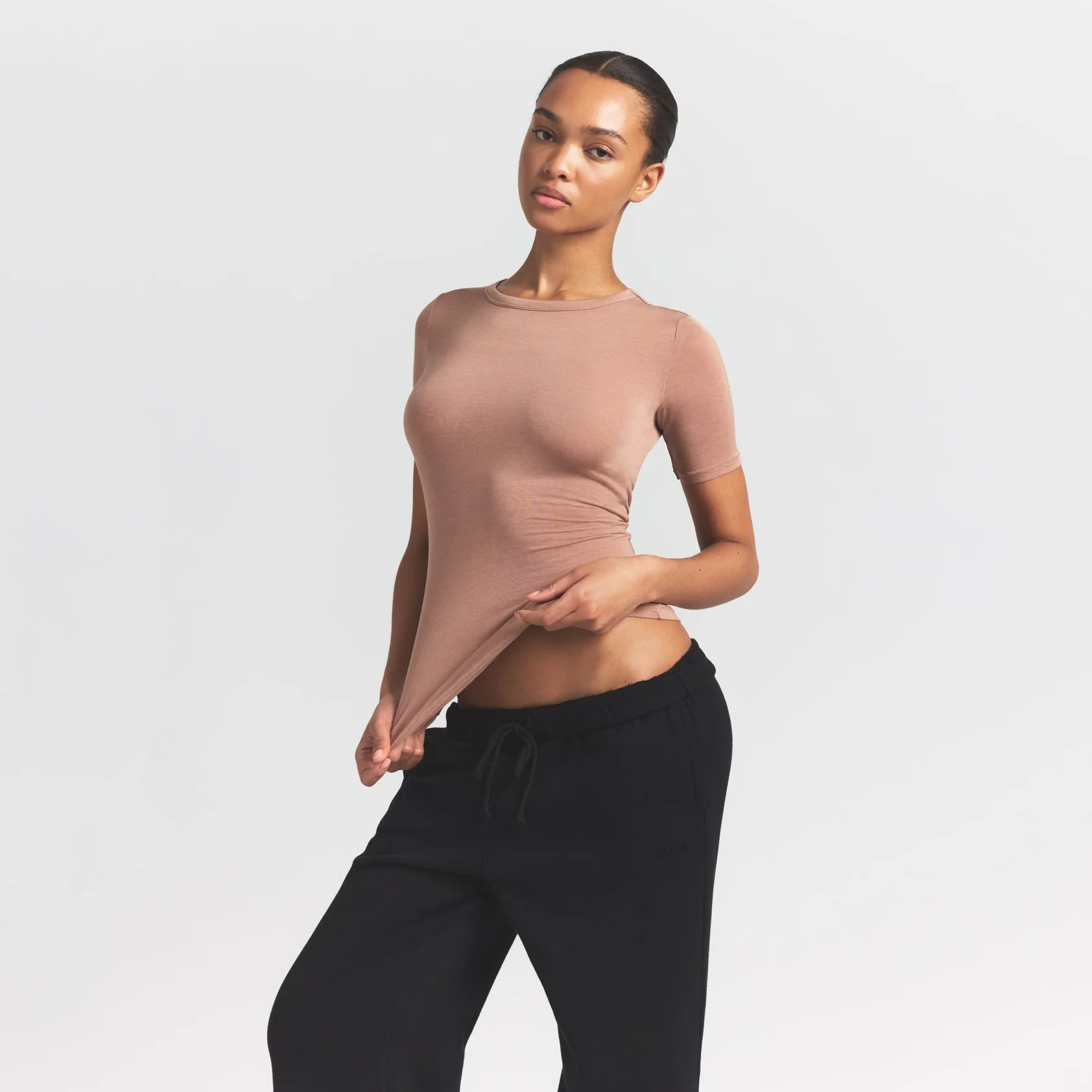 SHEER MODAL LONG T-SHIRT | SIENNA - Image 3