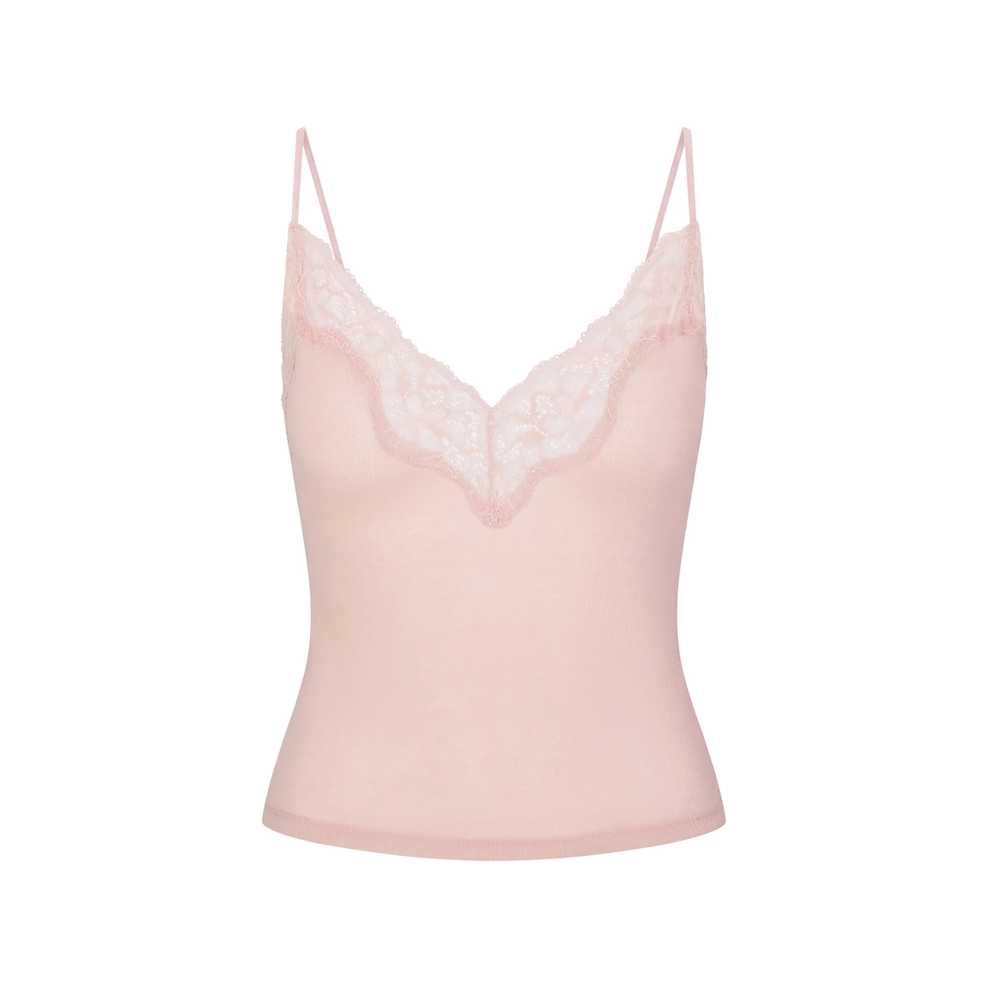 SHEER RIB LACE CAMI AND SHORT SET | MORGANITE - Image 6