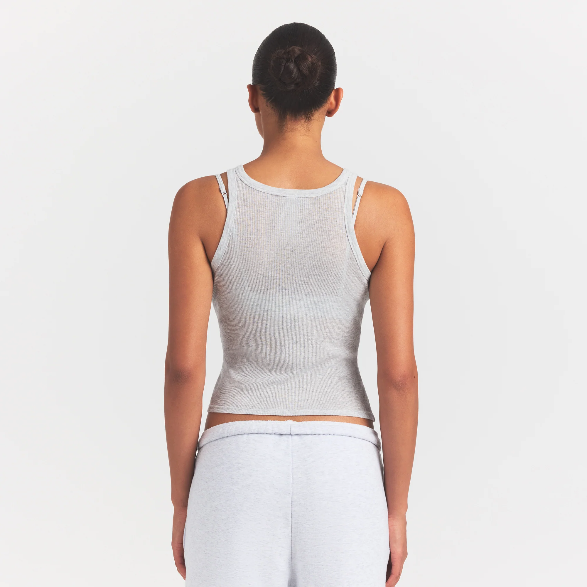 SHEER RIB TANK | LIGHT HEATHER GREY - Image 4