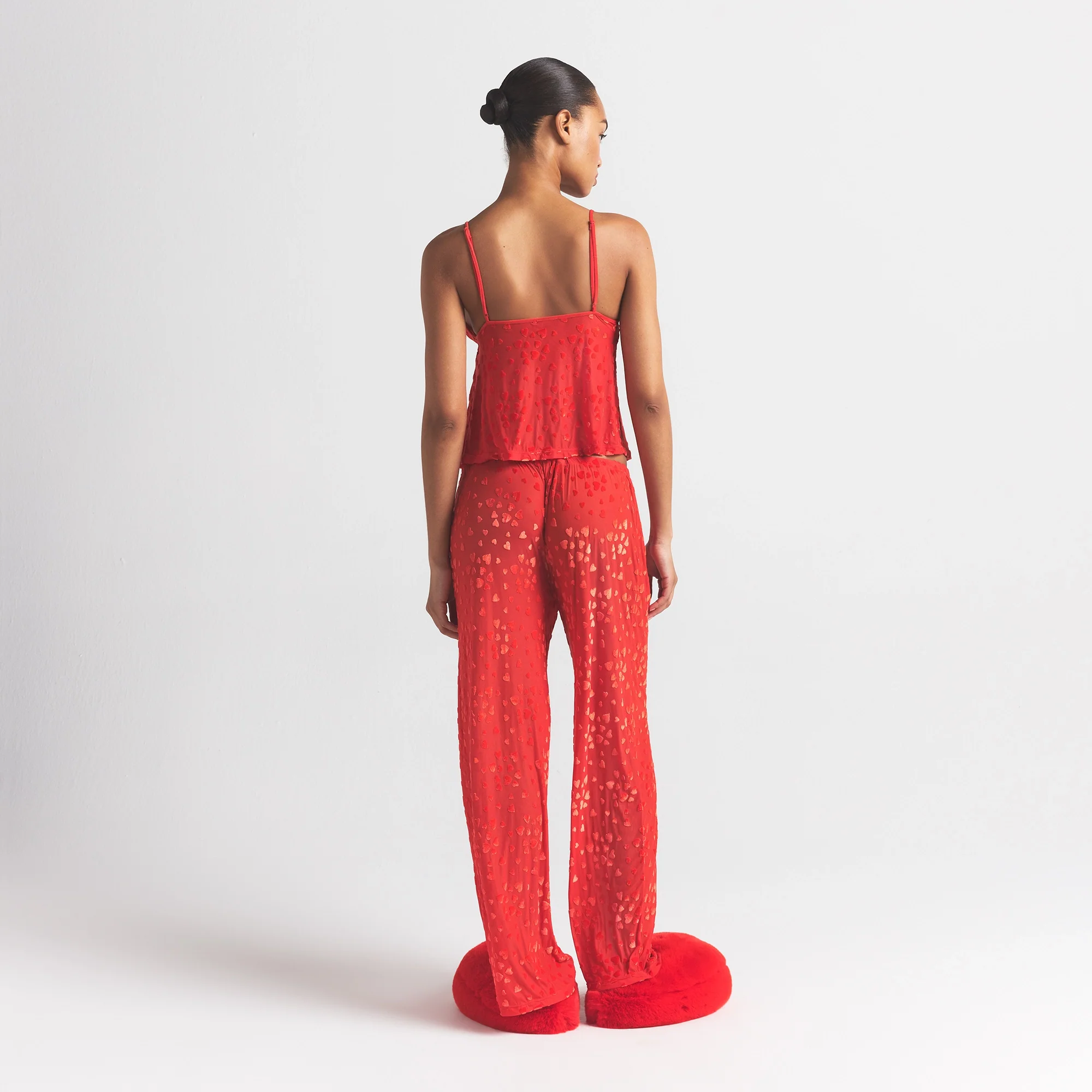 SHEER VELVET CAMI AND PANT SET | RUBY - Image 6