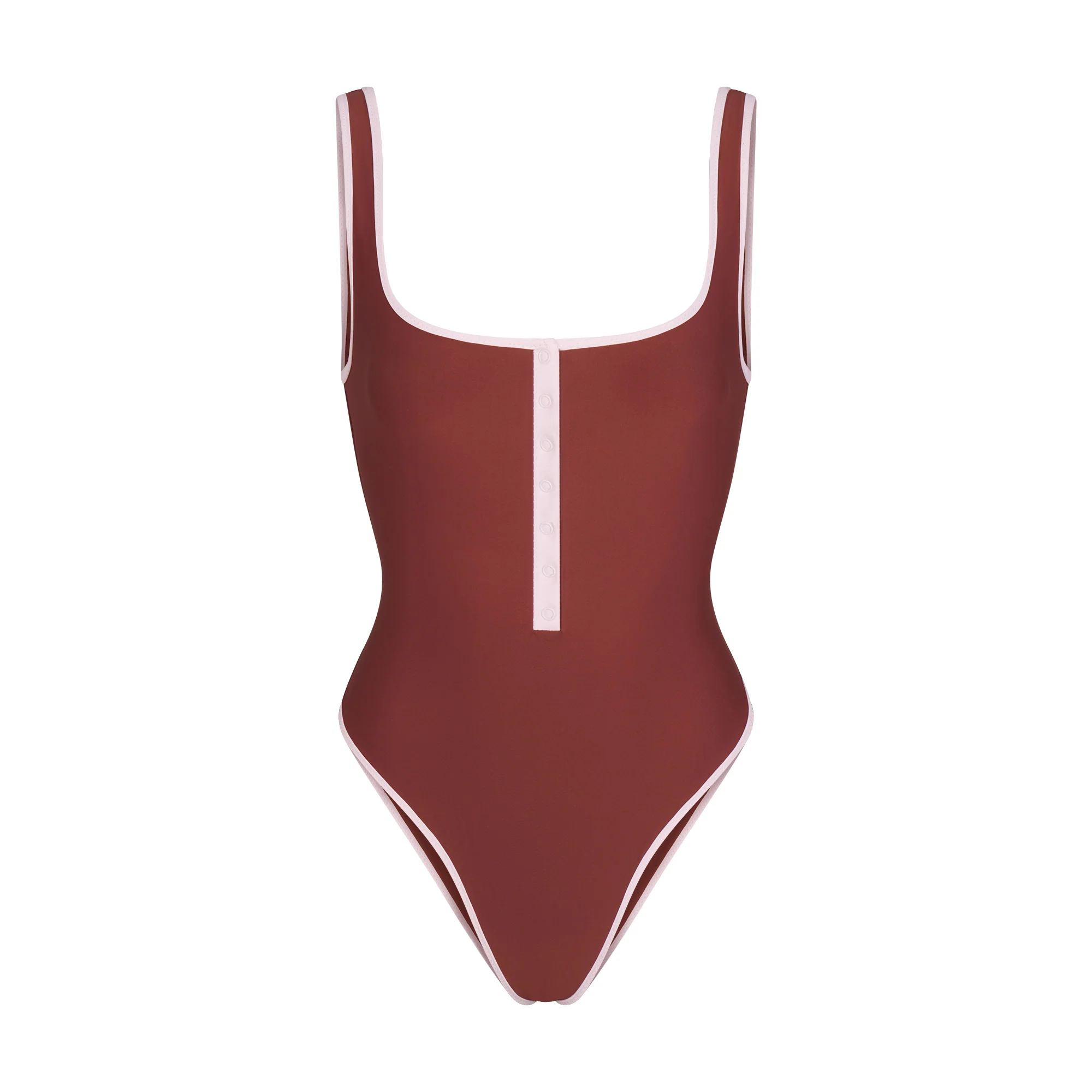 SIGNATURE SWIM SNAP FRONT ONE PIECE | HENNA CONTRAST