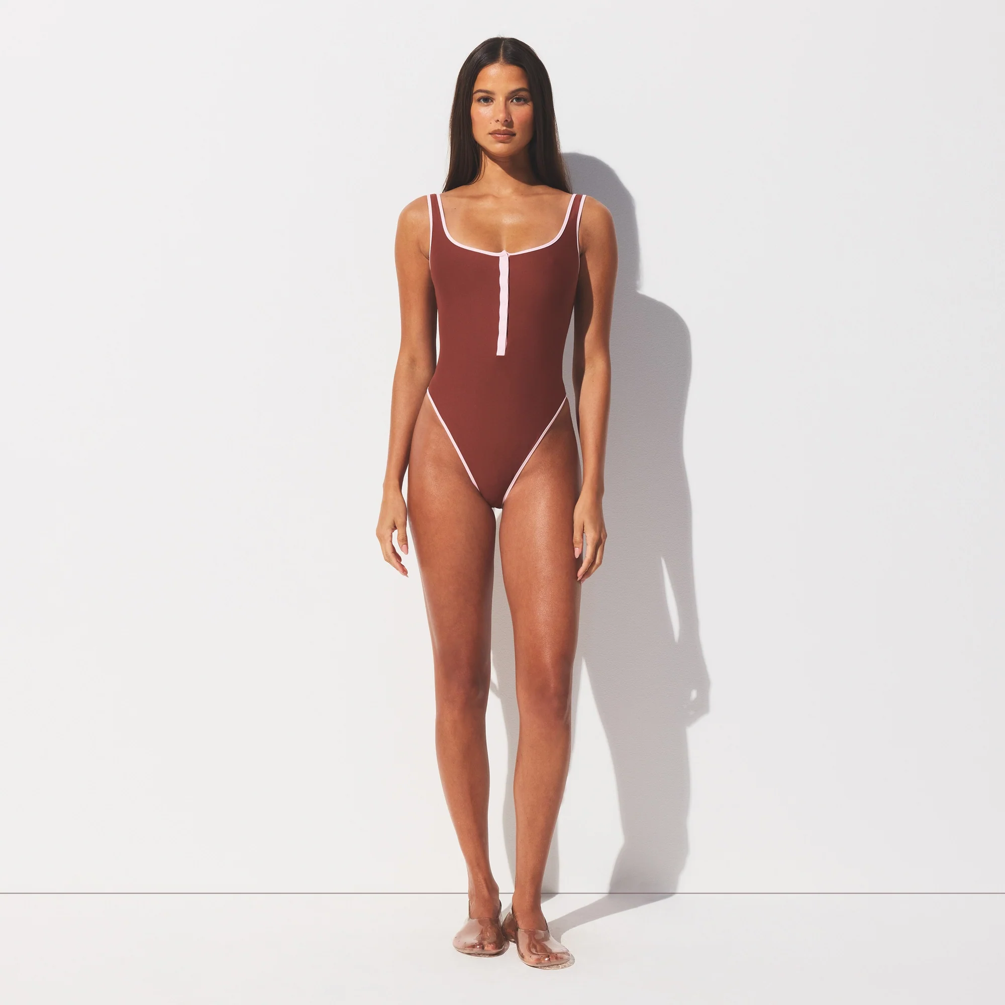 SIGNATURE SWIM SNAP FRONT ONE PIECE | HENNA CONTRAST - Image 2