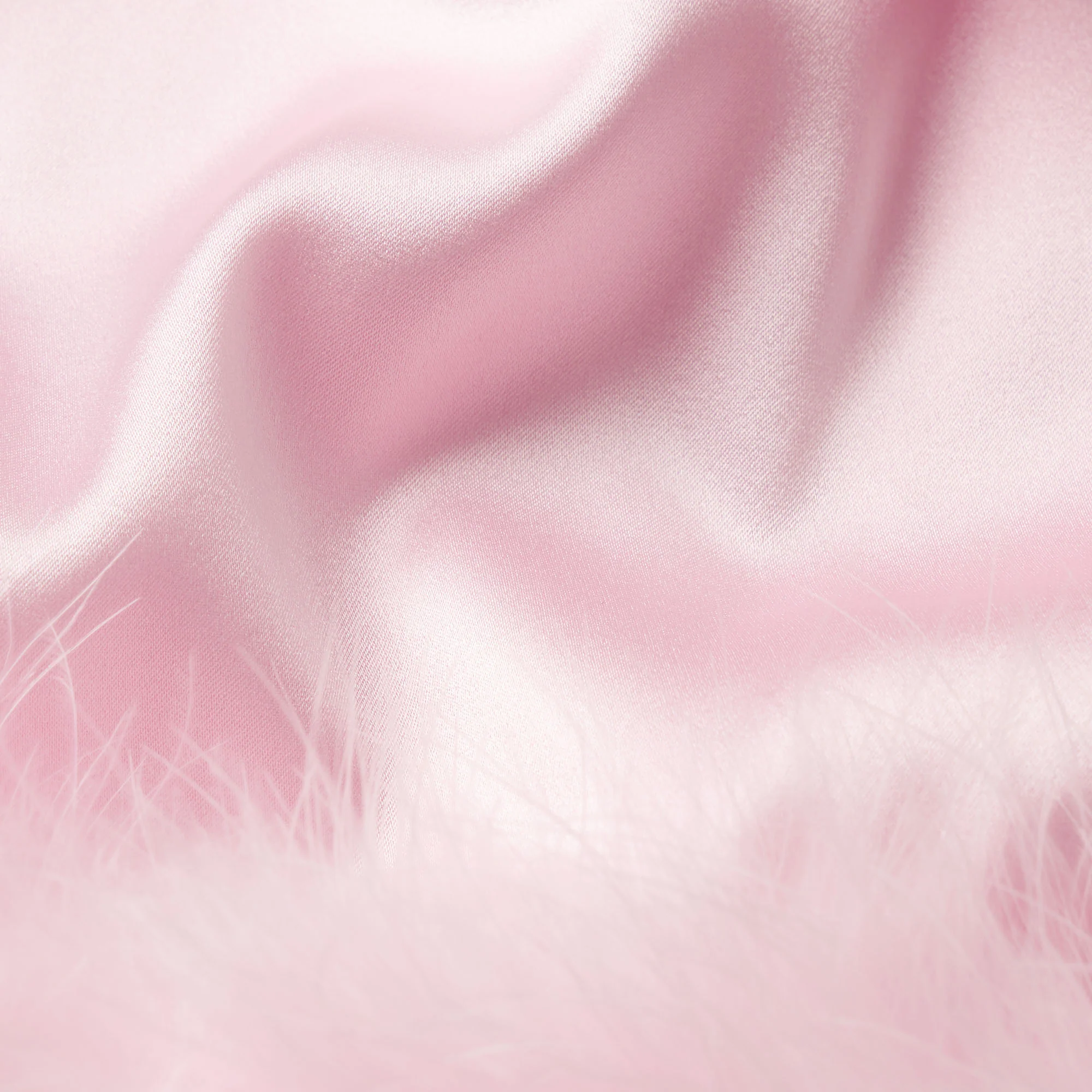 SILK FEATHER TRIM GLOVES | CHERRY BLOSSOM - Image 4