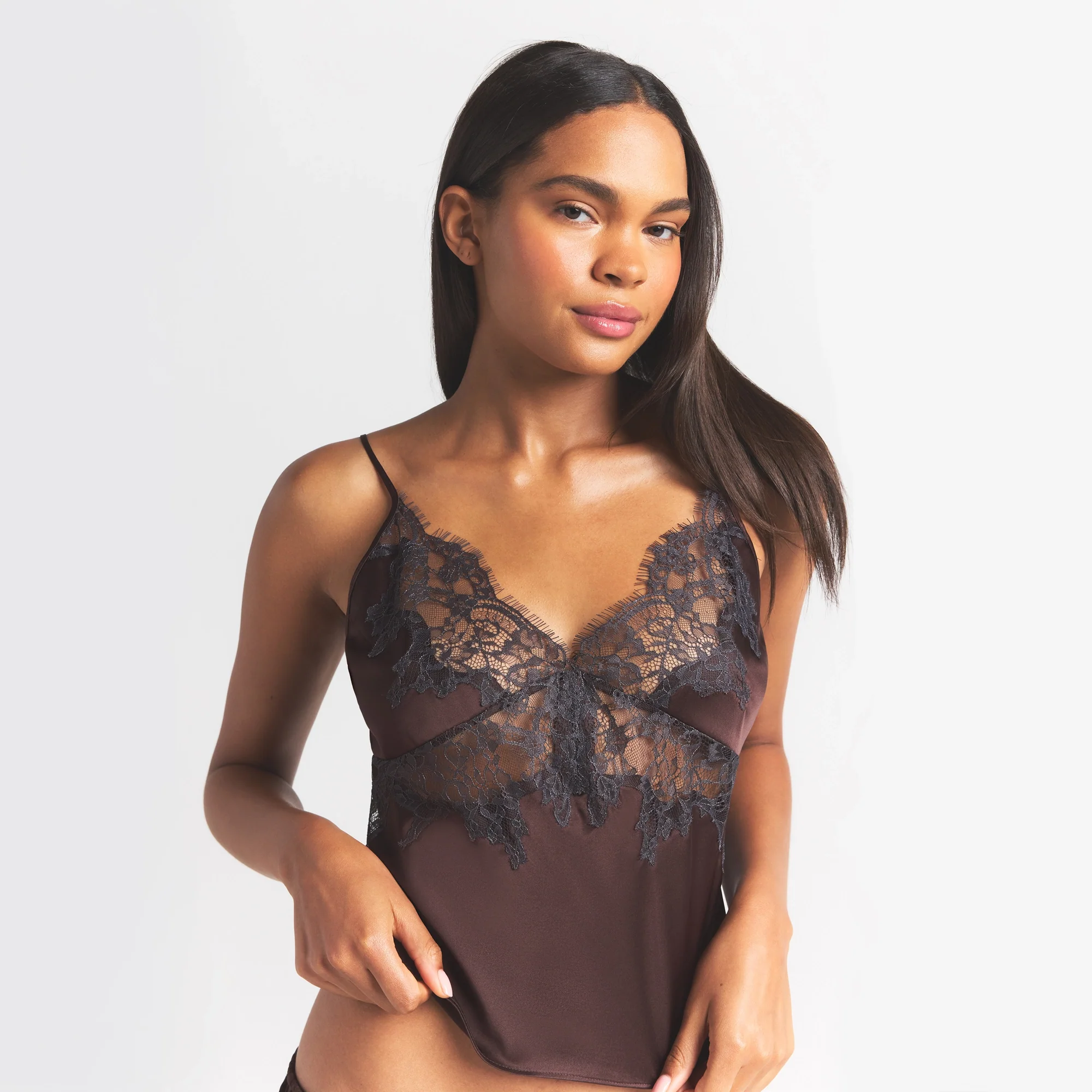 SILK LACE CAMI | ESPRESSO CONTRAST - Image 5