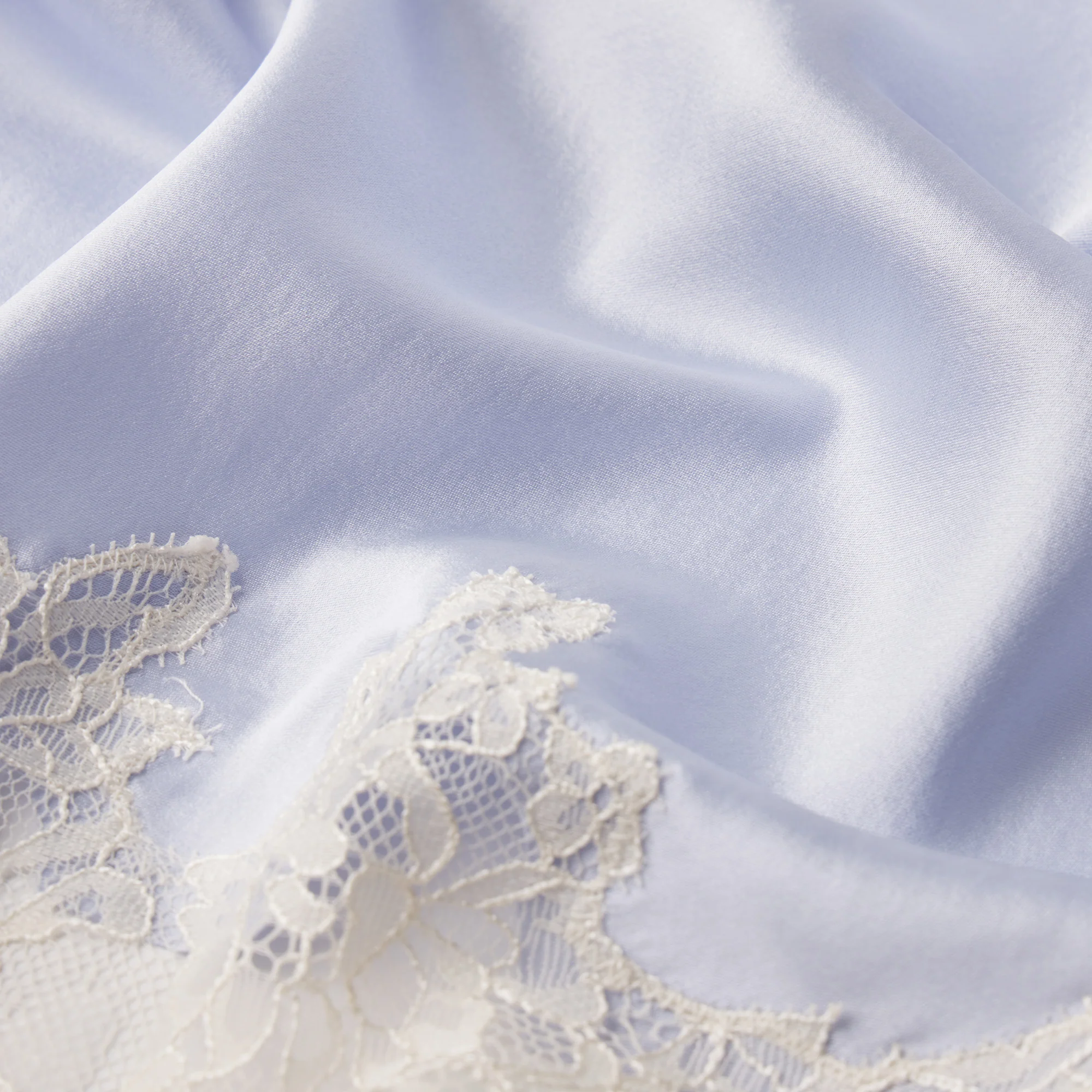 SILK LACE GARTER CAMI AND SHORT SET | PERIWINKLE CONTRAST - Image 7