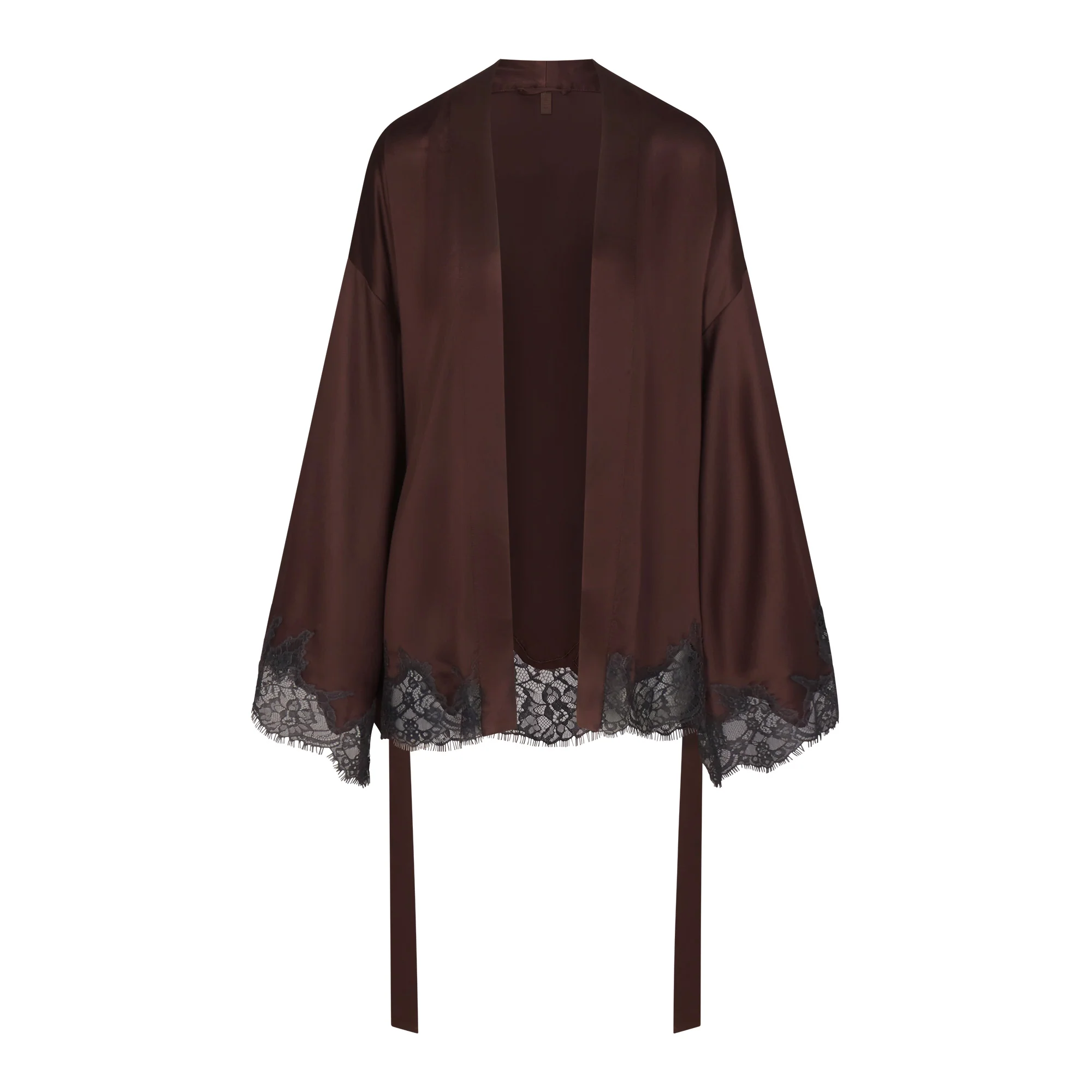 SILK LACE ROBE | ESPRESSO CONTRAST - Image 6
