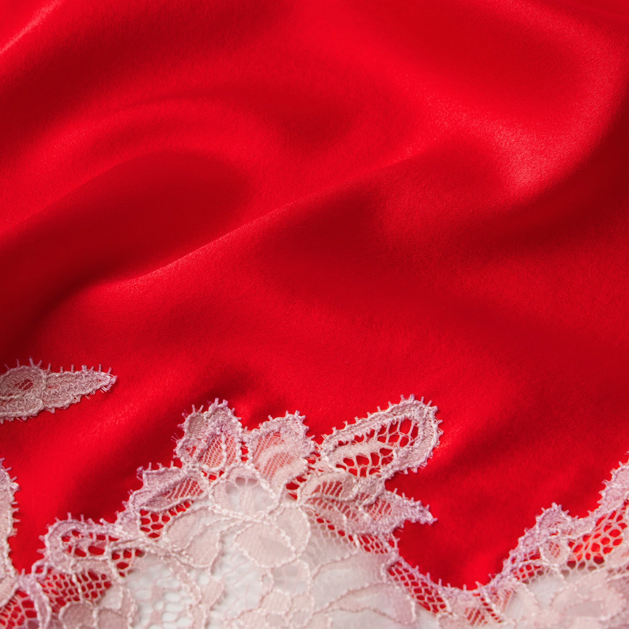 SILK LACE ROBE | RUBY CONTRAST - Image 7