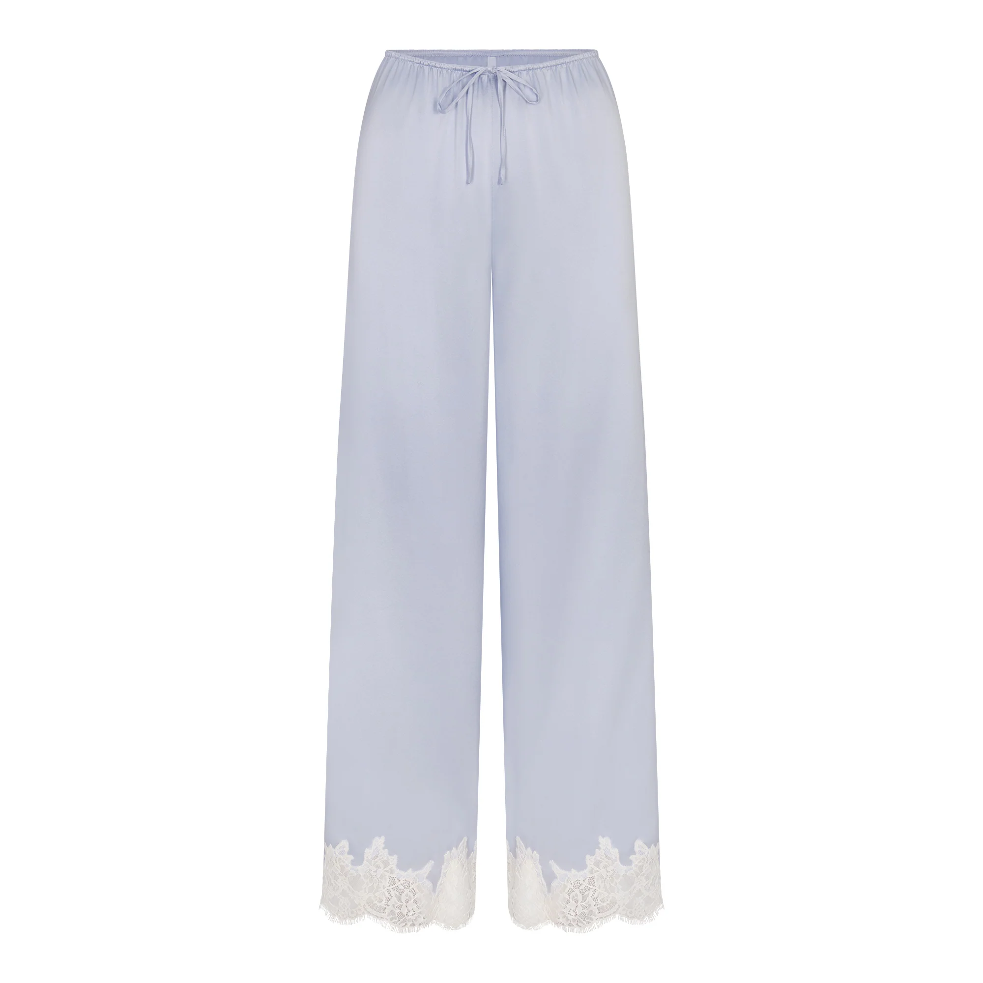 SILK LACE STRAIGHT LEG PANT | PERIWINKLE CONTRAST