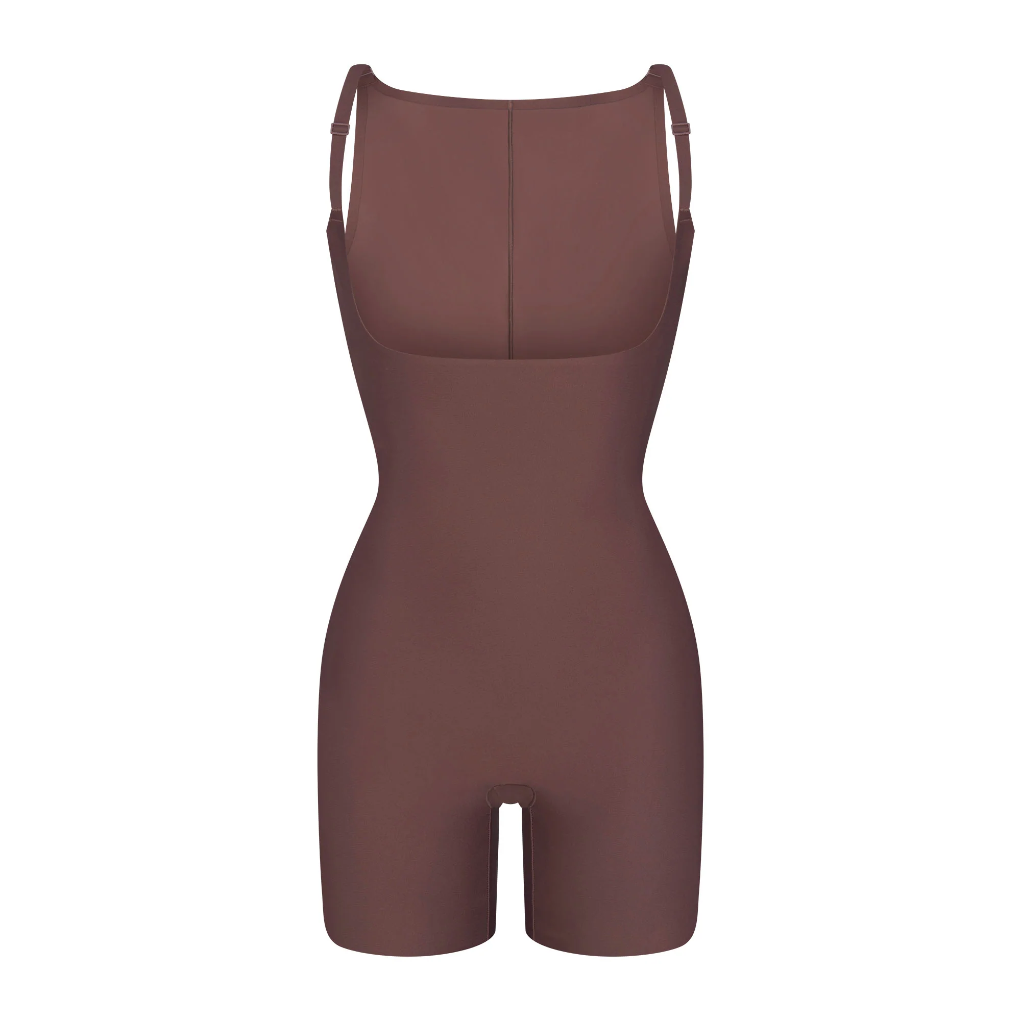 SKIMS BODY CORE SCULPT BACK SMOOTHING OPEN BUST MID THIGH BODYSUIT | COCOA